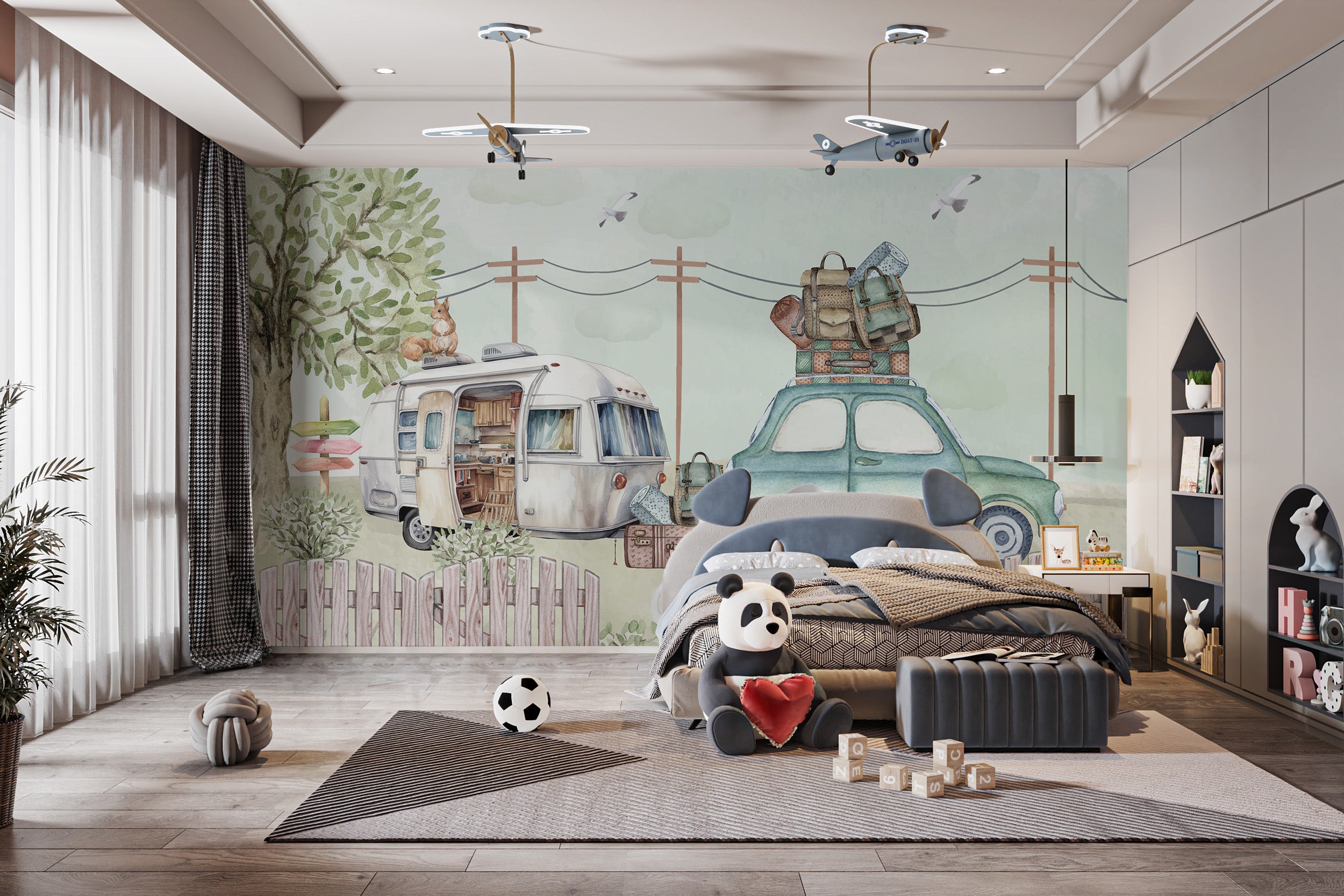 Family Road Trip Adventure Wall Mural