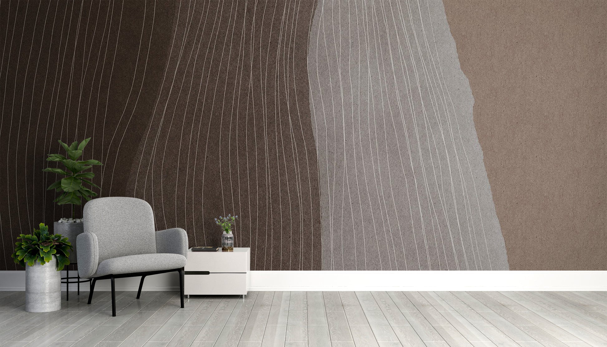 Subtle Arabica mural for a timeless and elegant look
