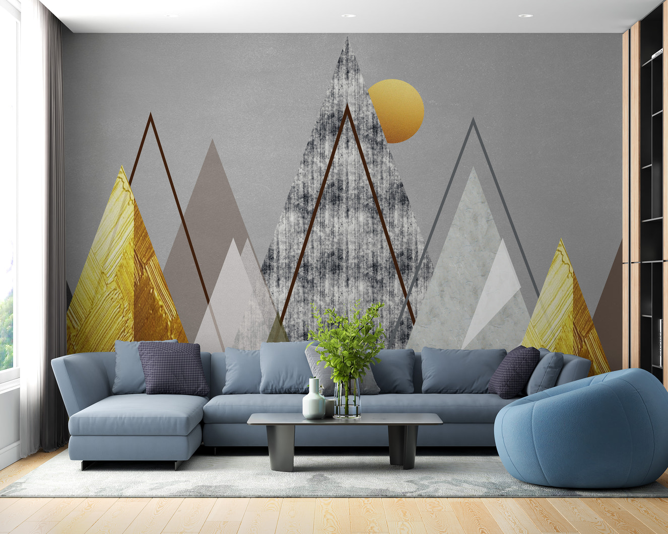 Geometric Horizon Wallpaper Mural