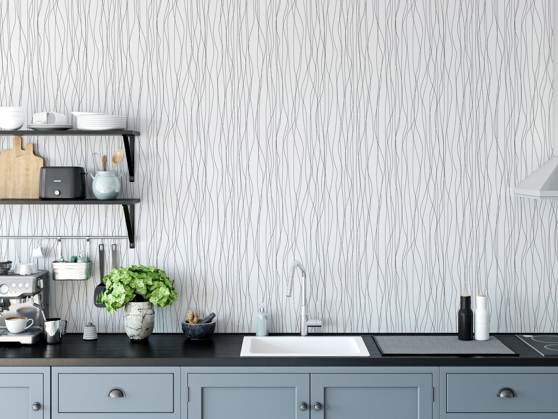 Simple black pattern wallpaper mural



