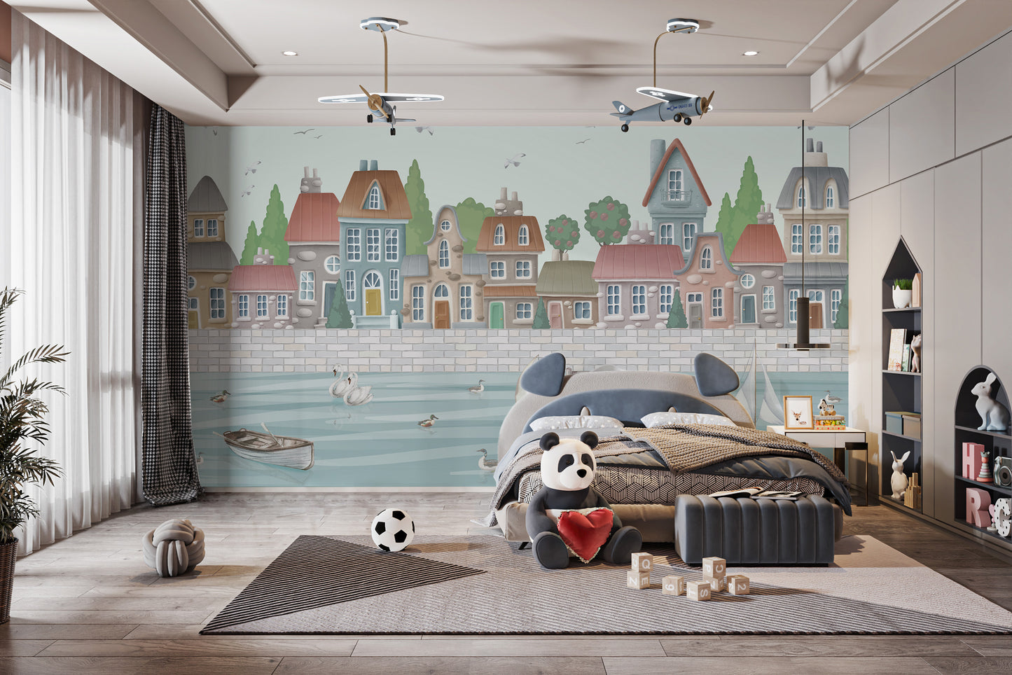 Beautiful Coastal Town Wall Mural