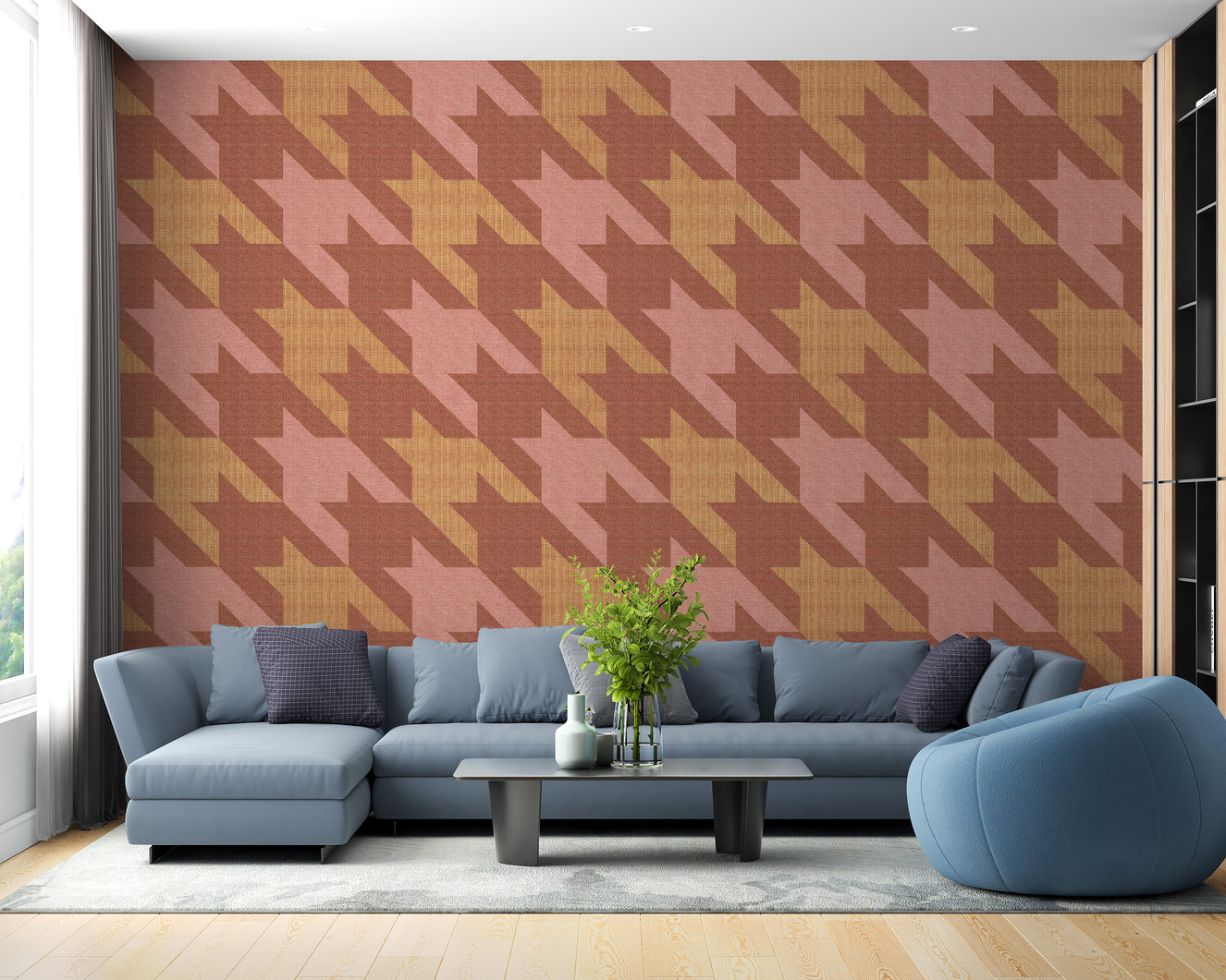 Classic Houndstooth Pattern Wallpaper Mural