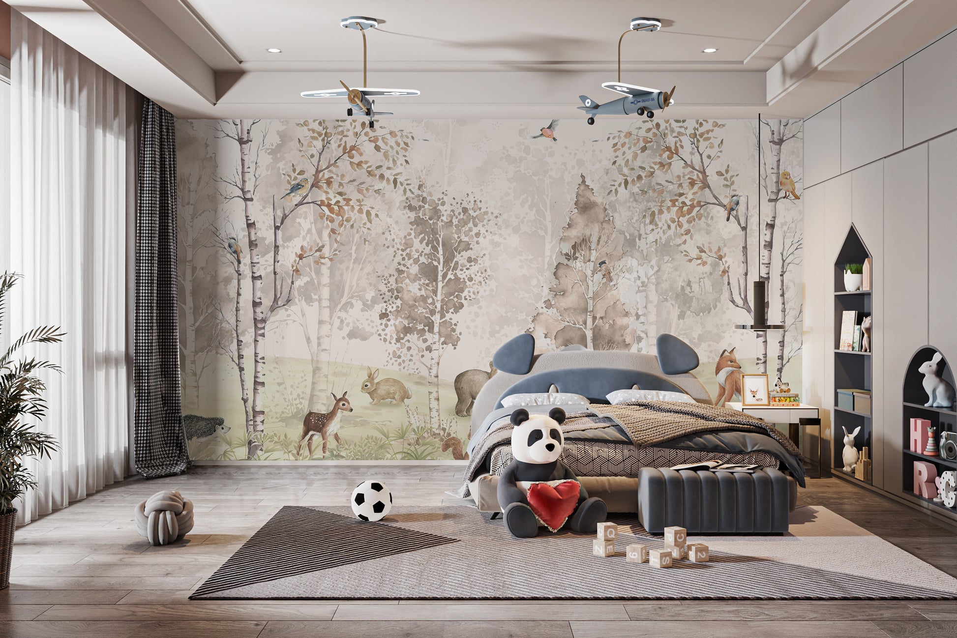 Playful Woodland Animals Wallpaper Mural