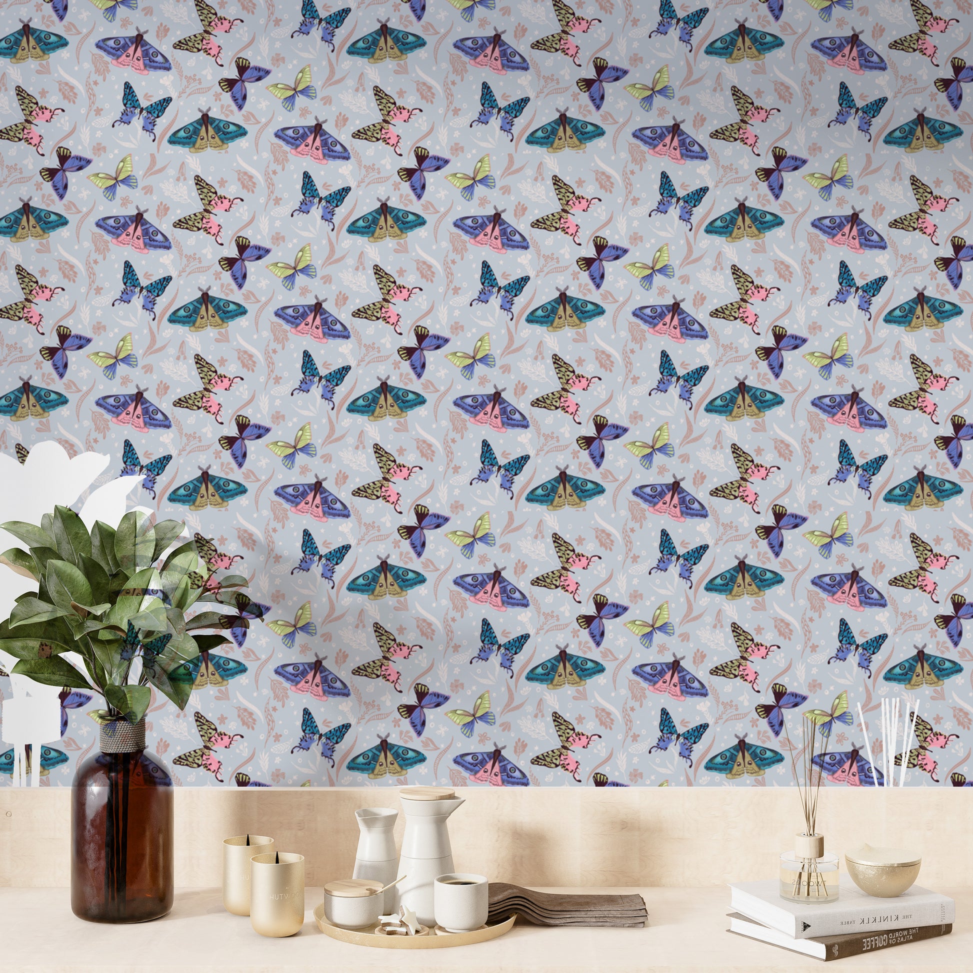 Whimsical butterfly mural perfect for nature-inspired decor
