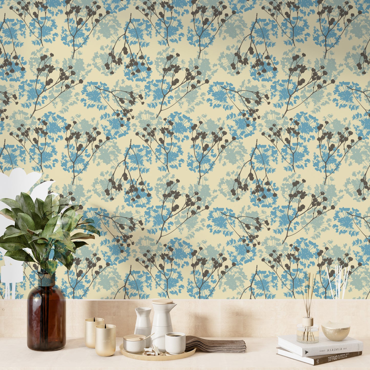 Delicate Floral Wallpaper Mural