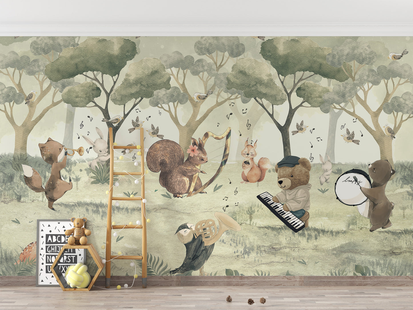 Animal Orchestra Nursery Wall Mural for a musical touch