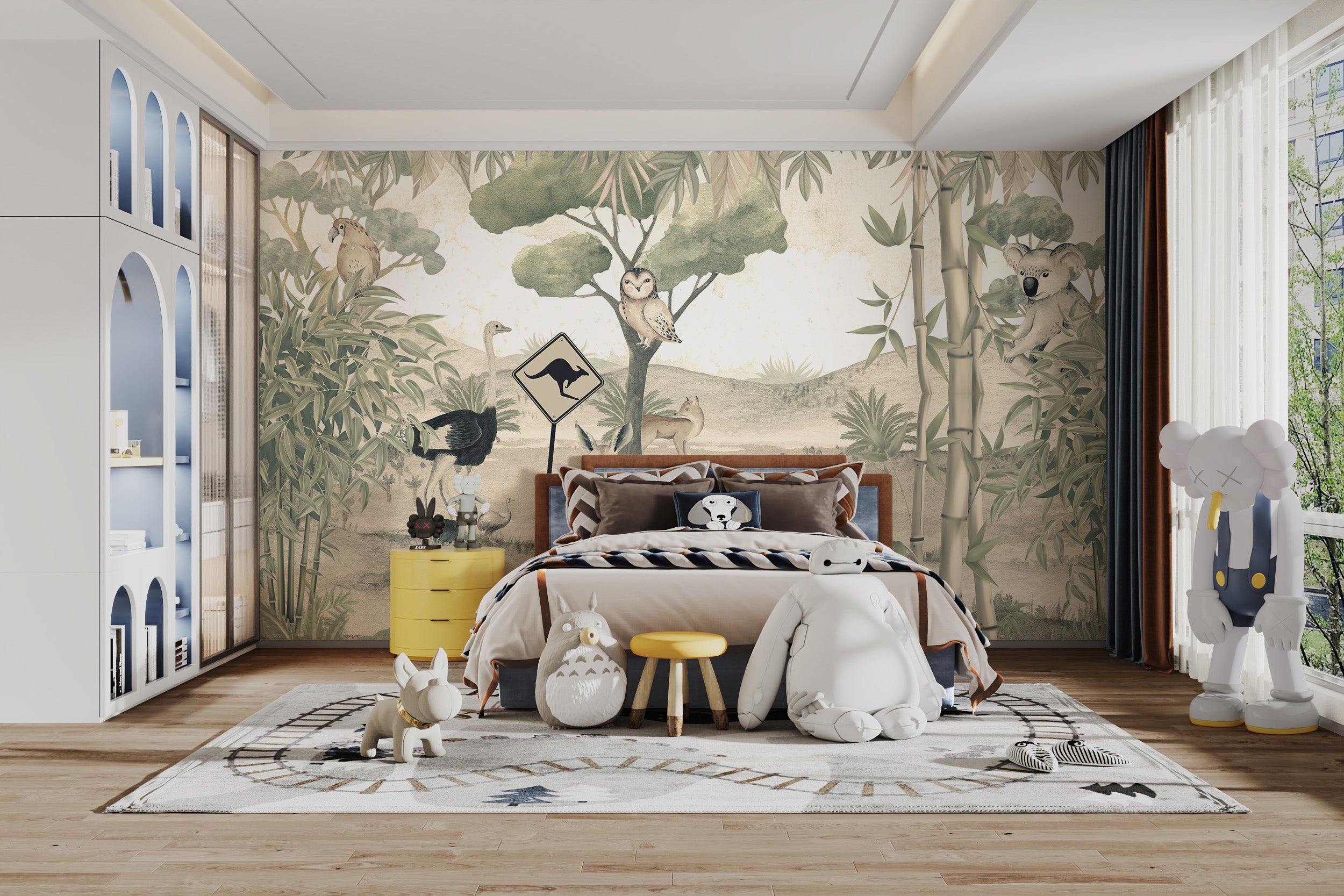 Australian Wildlife Wallpaper Mural with rich colors