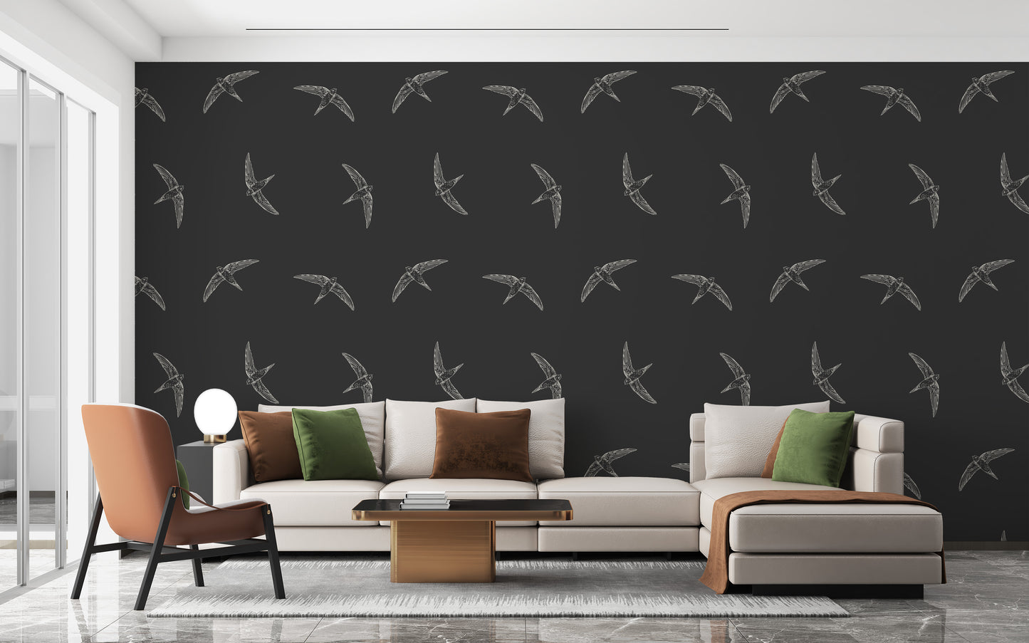 Elegant swallow design wall mural decor
