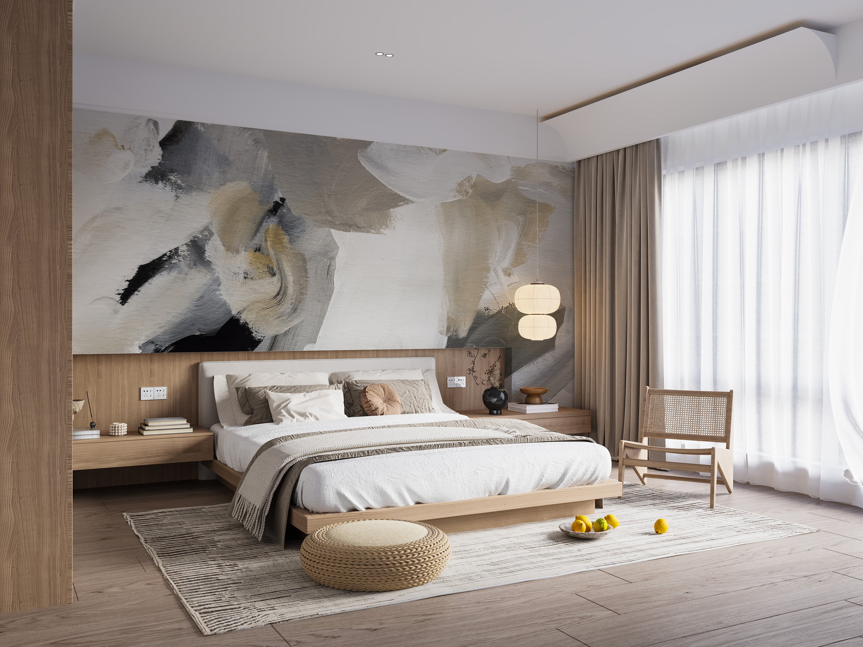 Watercolor Abstract Wall Mural with dreamy color blends