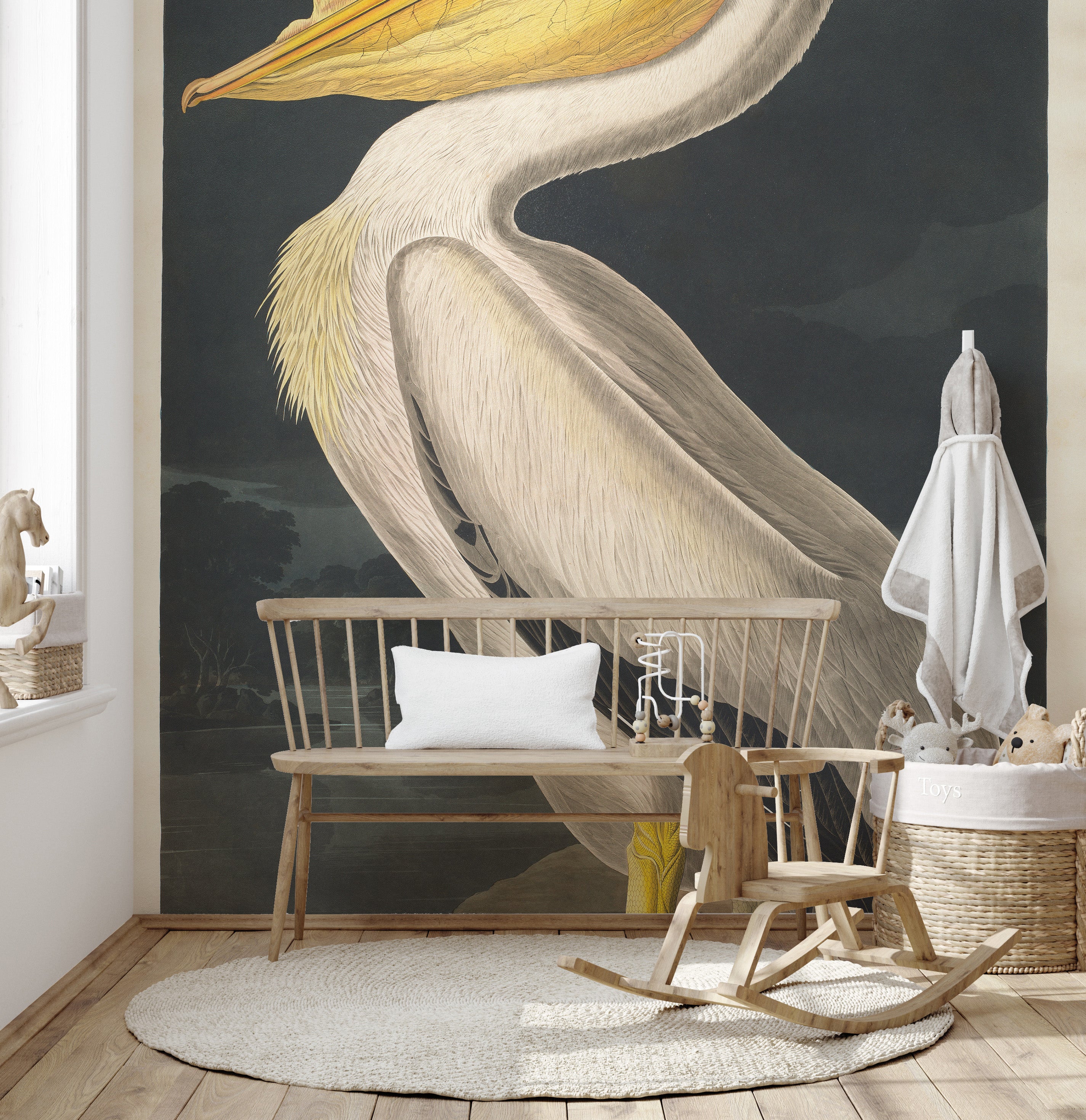 Pelican by the sea mural
