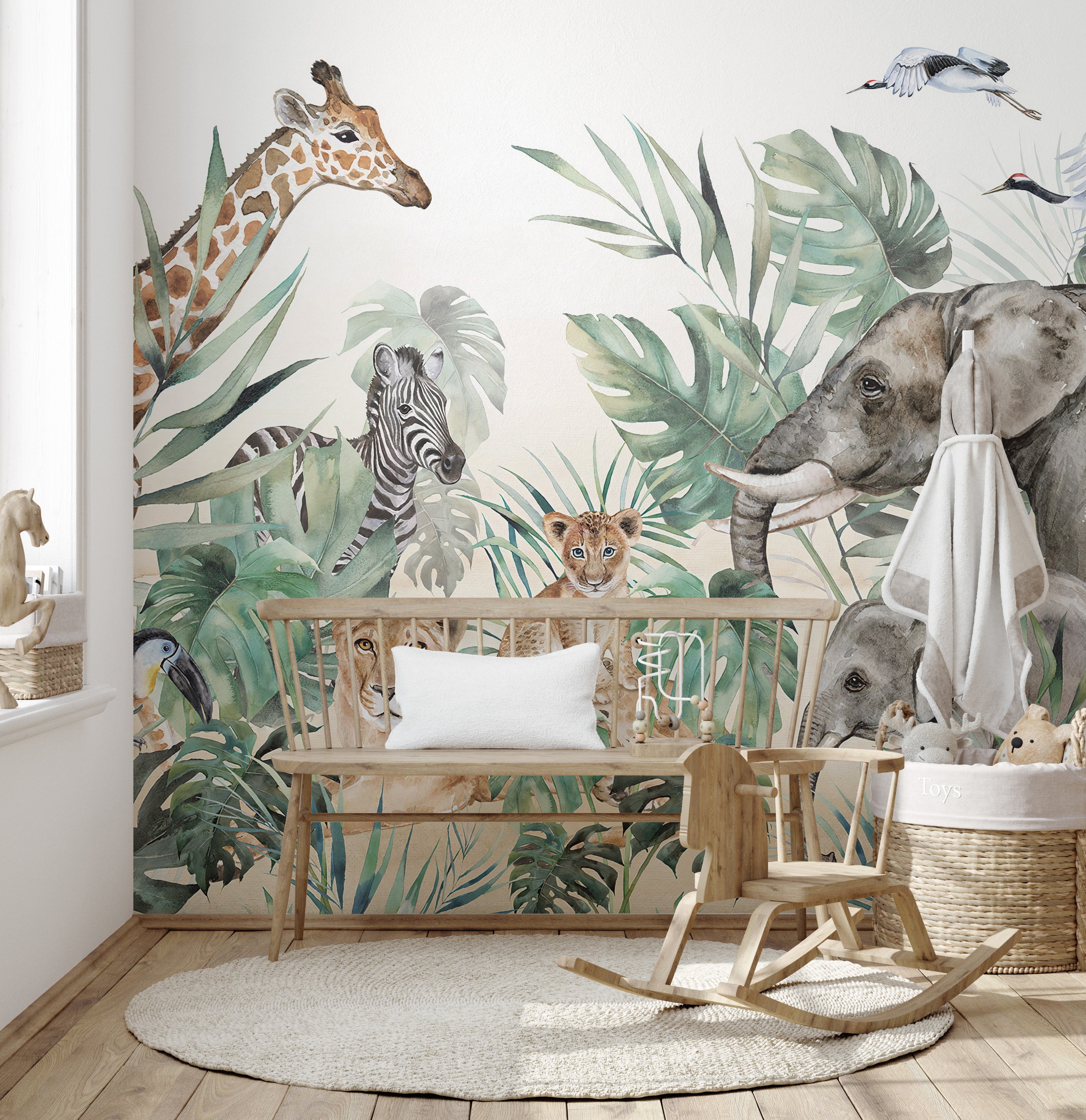 Elegant royal creatures mural for unique decor