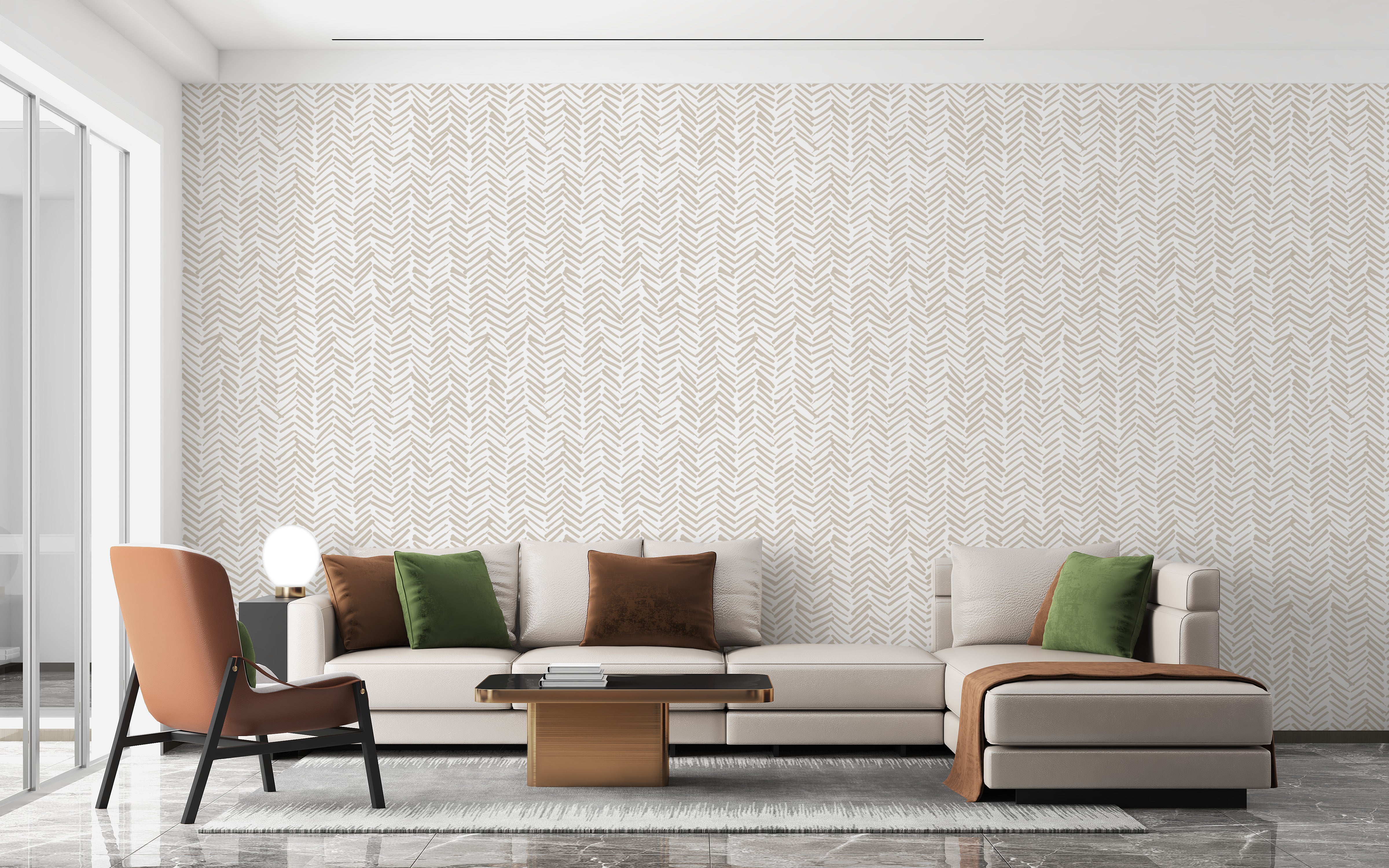 Unique textured herringbone-inspired wallpaper
