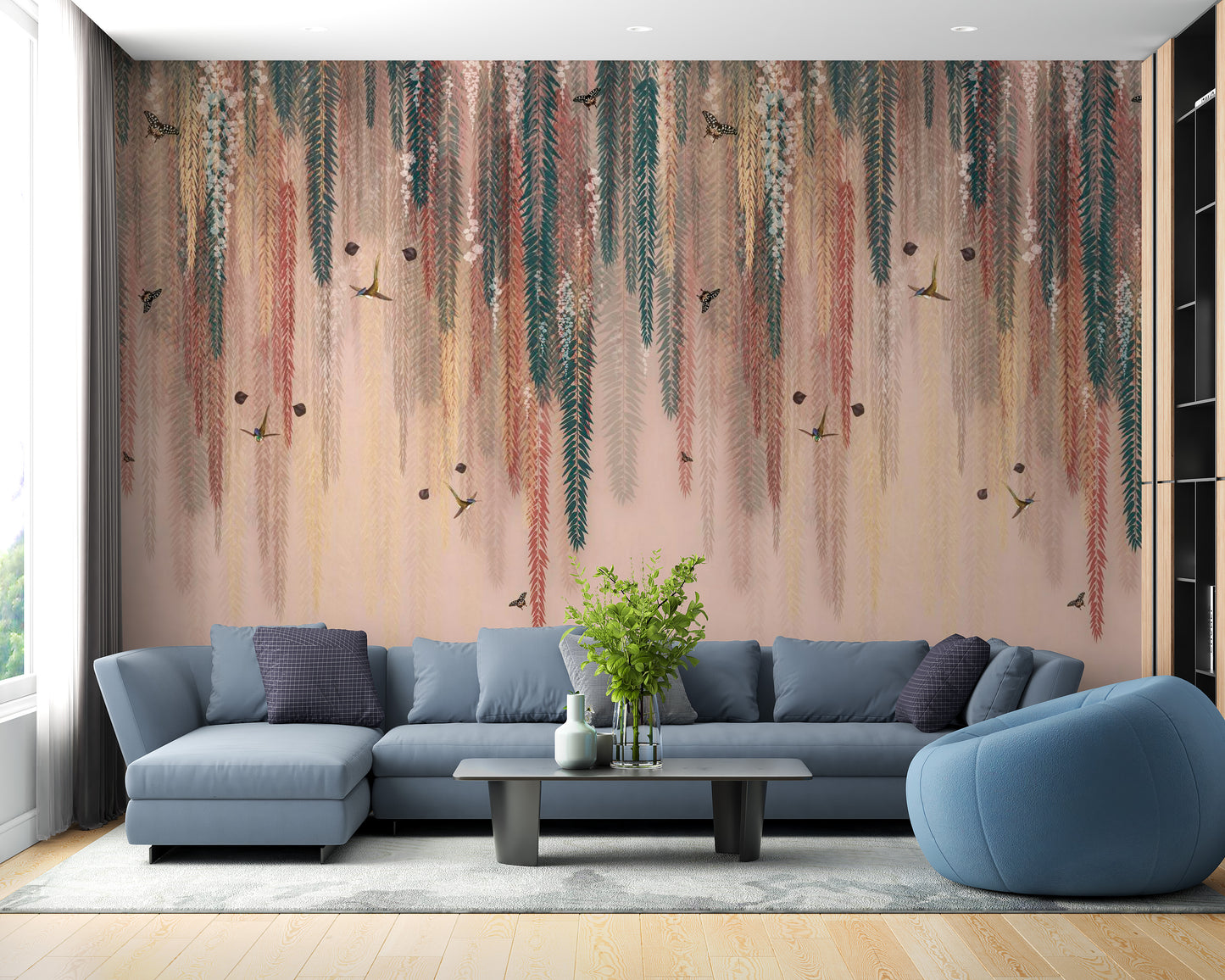 Golden Glow Wisteria Wallpaper Mural