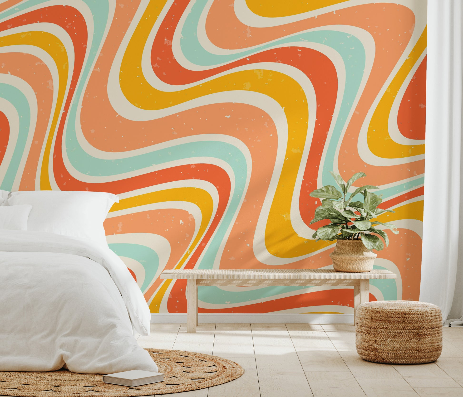 Funky 1970s-inspired wallpaper for modern interiors
