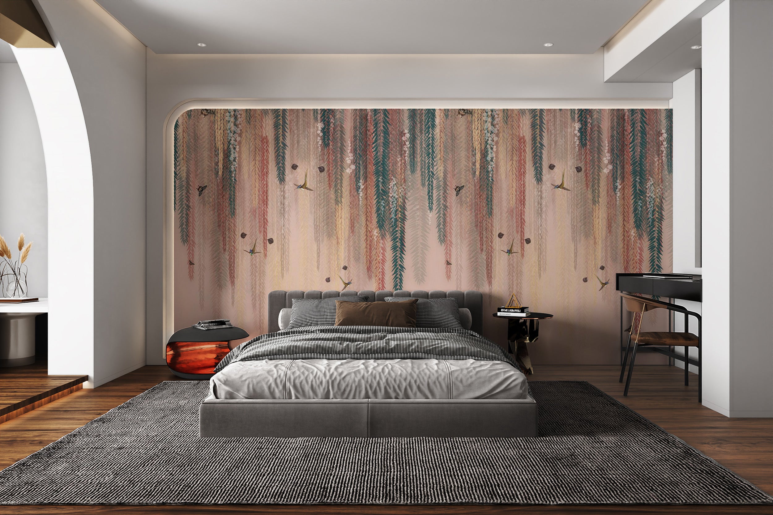 Colorful Leaves Hanging Wallpaper Mural