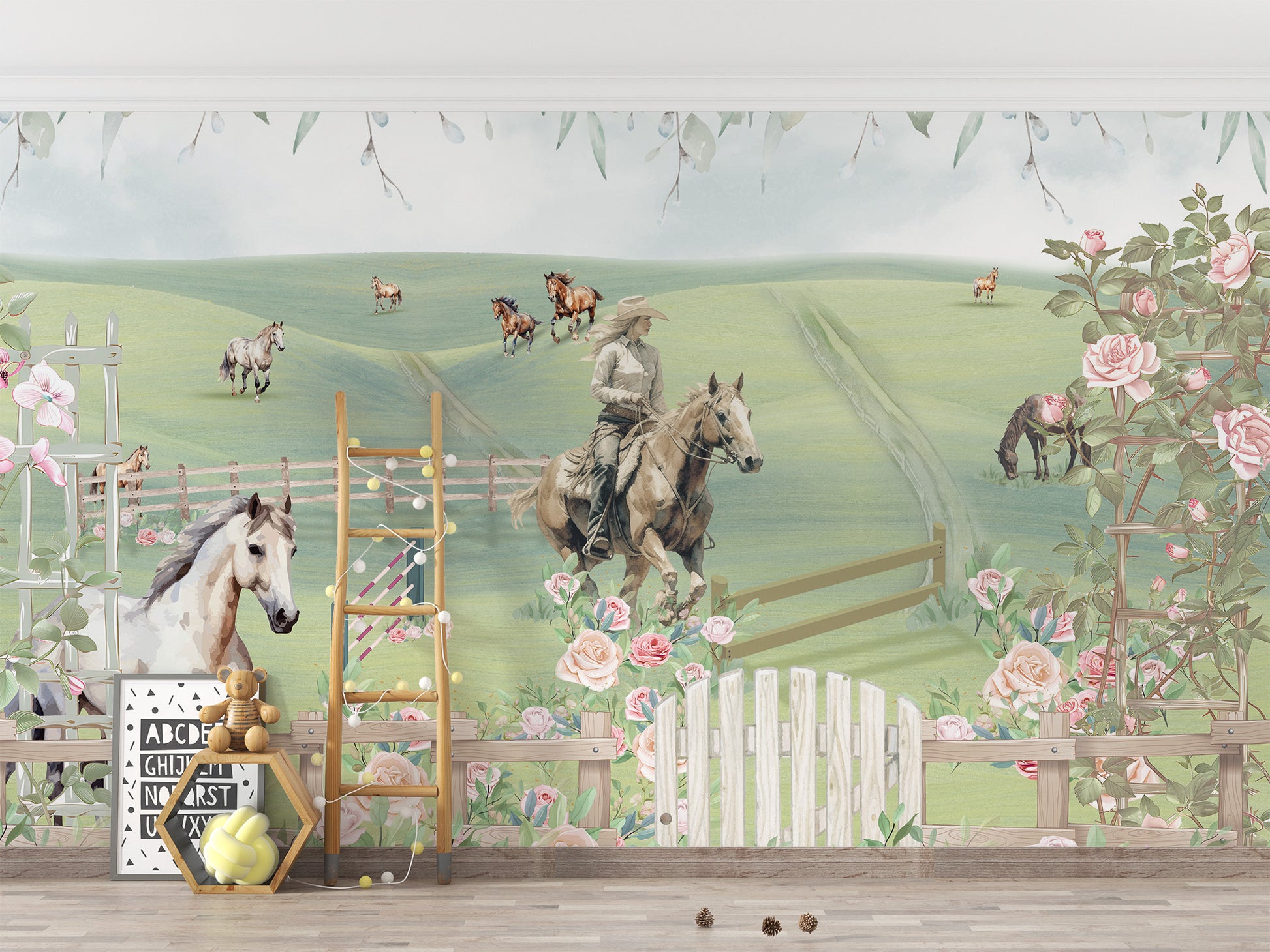 Horse Riding Adventure Wall Mural for a rustic vibe