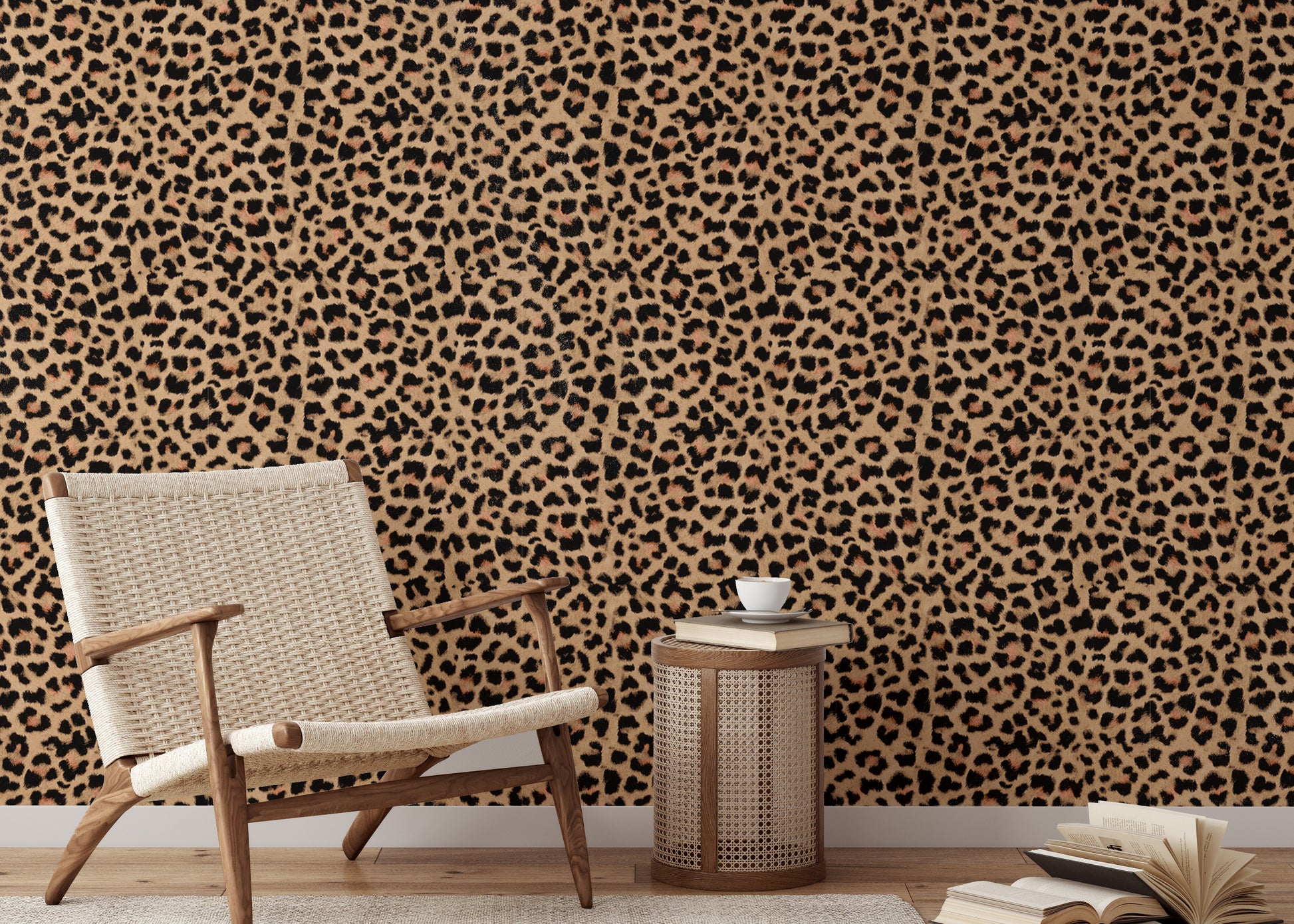 Stylish brown leopard skin texture wallpaper for walls