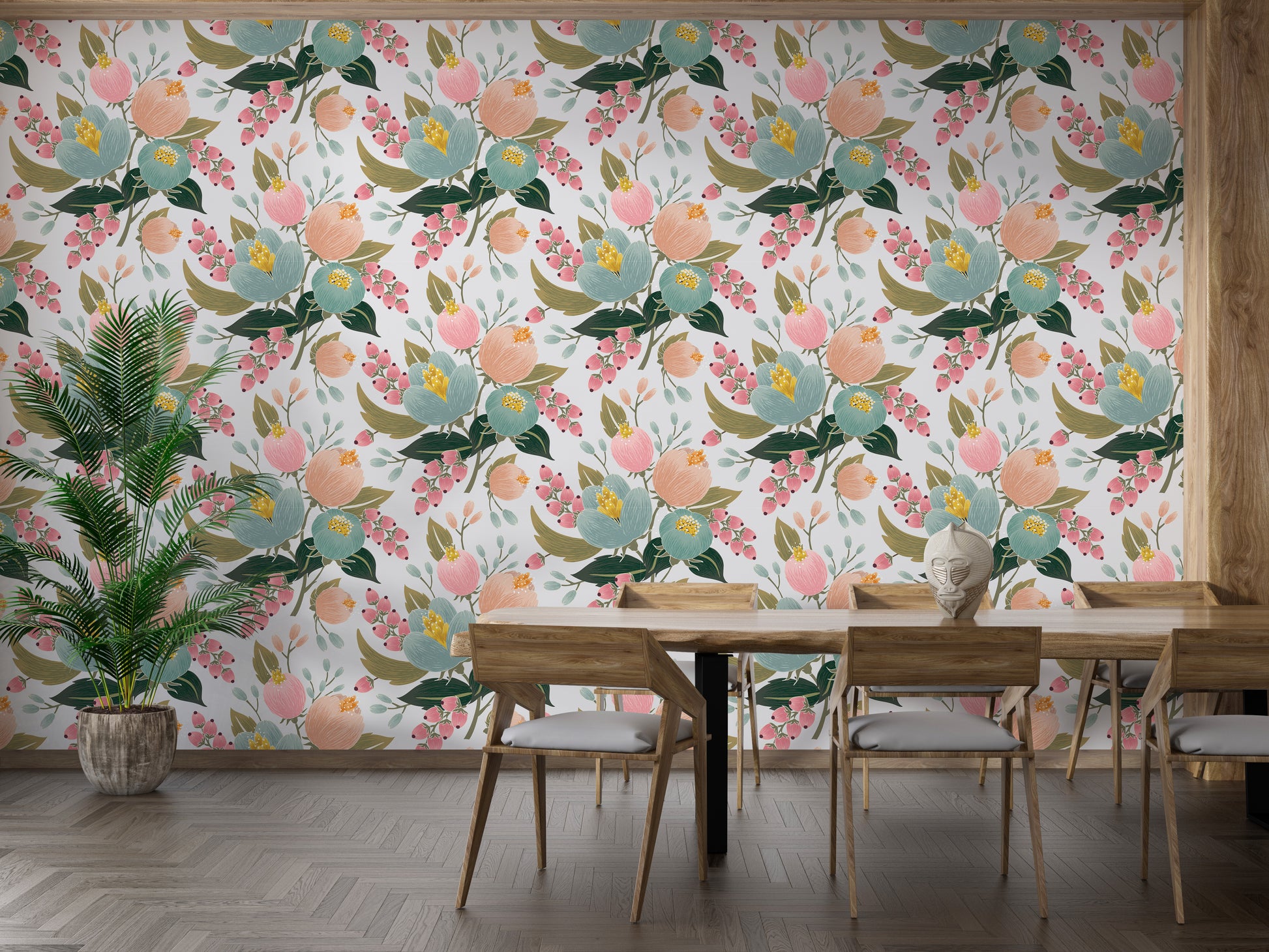 Floral mural wallpaper for home decoration
