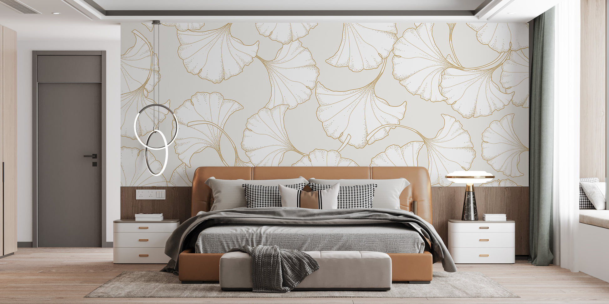 Ginkgo leaf wallpaper with artistic vibes
