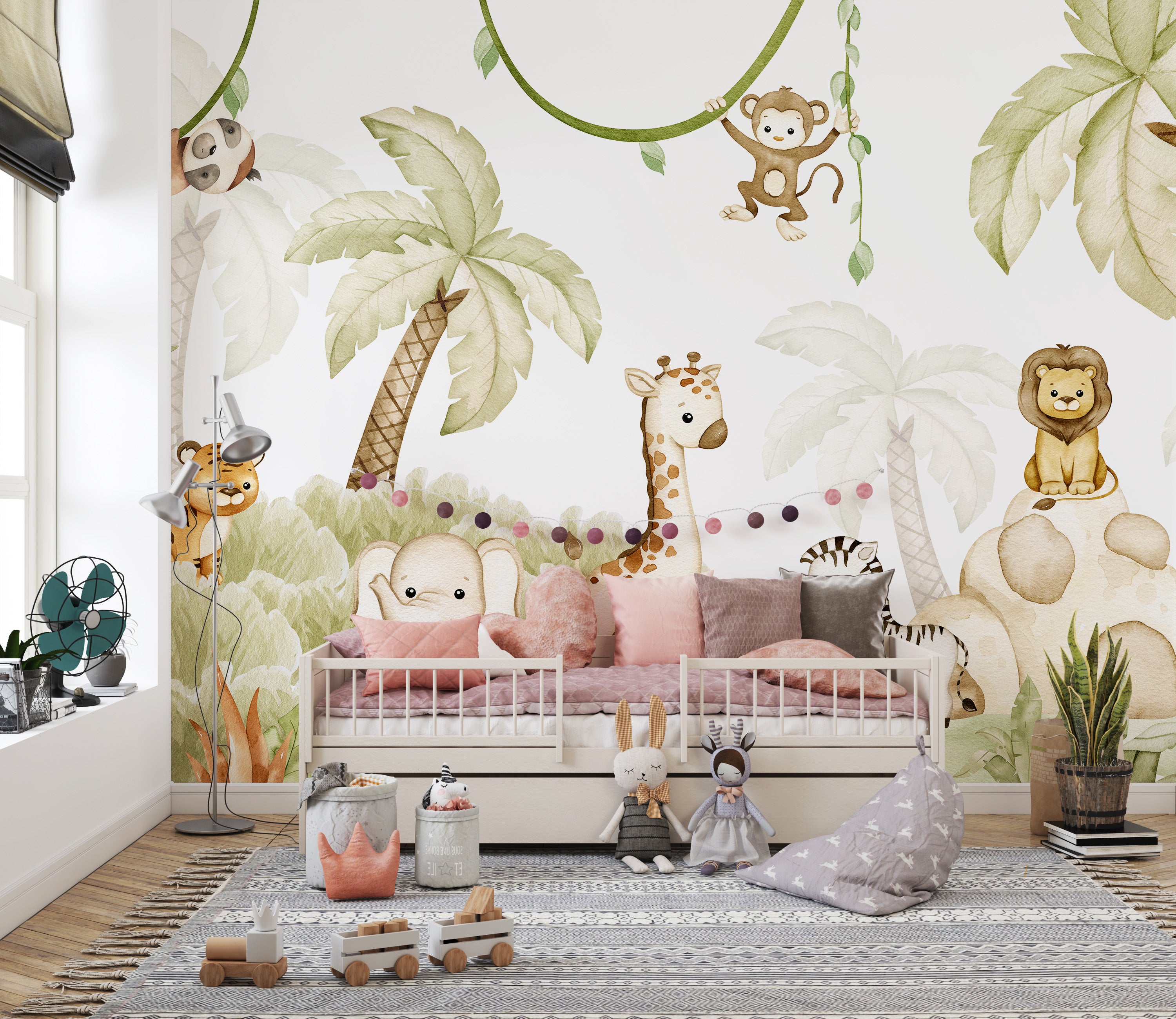 Savannah animal mural perfect for children’s rooms