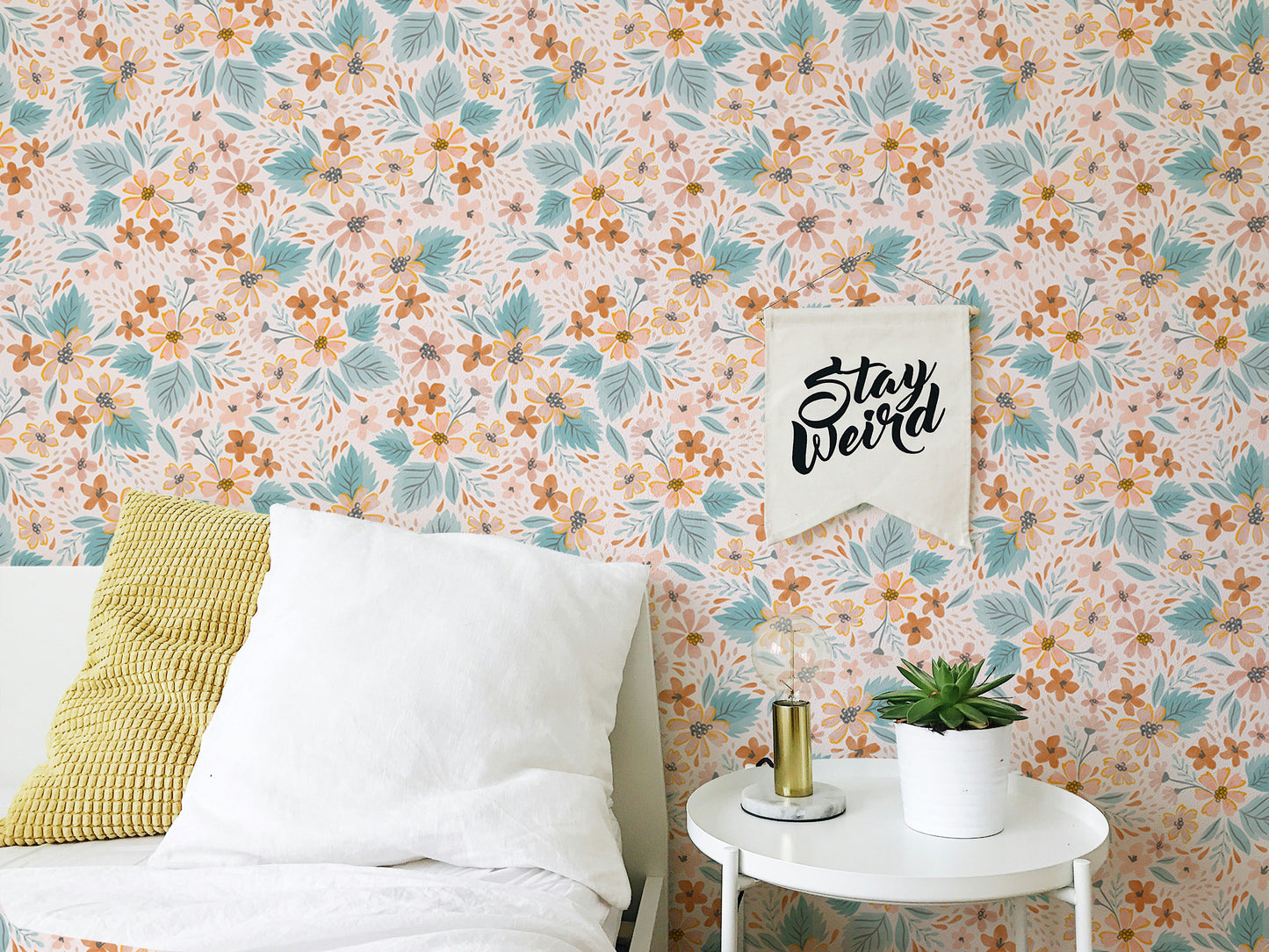 Watercolor Small Pattern Floral Pastel Colors Wallpaper