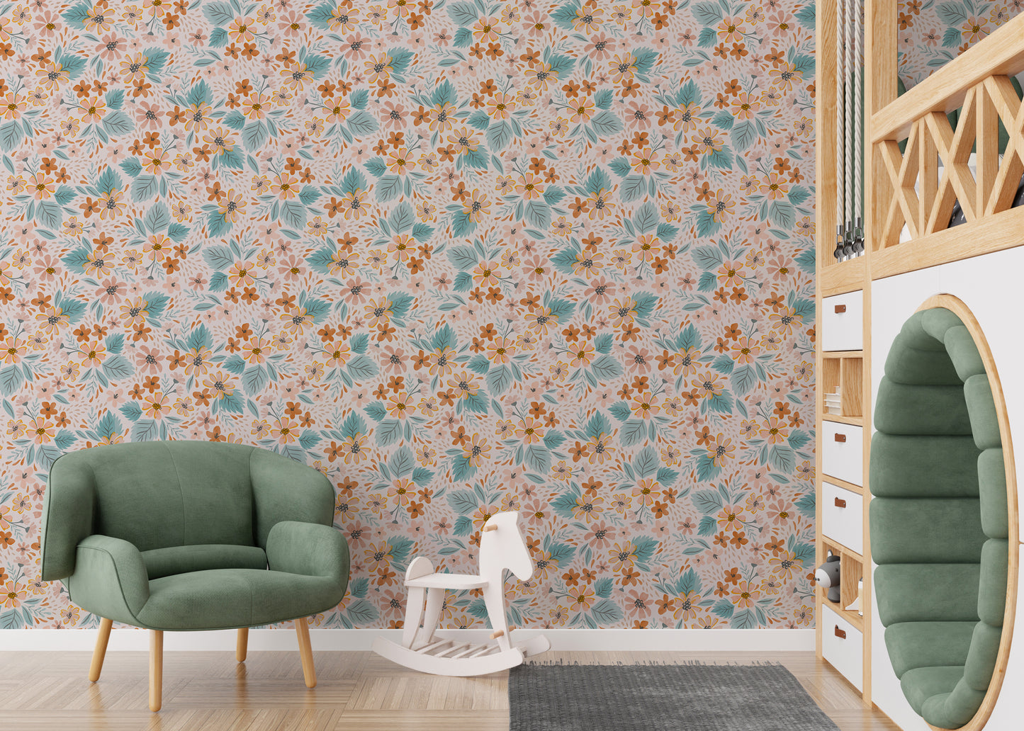 Watercolor Small Pattern Floral Pastel Colors Wallpaper