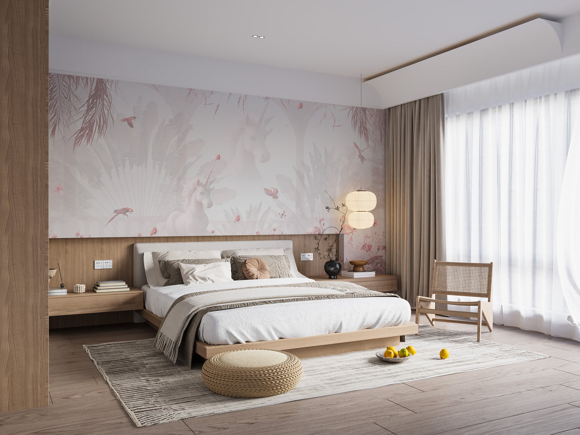 Pink Waterfall Dream Wallpaper Mural for a dreamy look