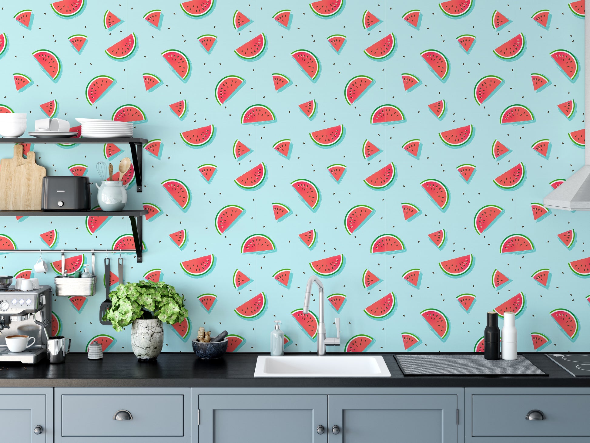 Fresh watermelon repeat pattern mural
