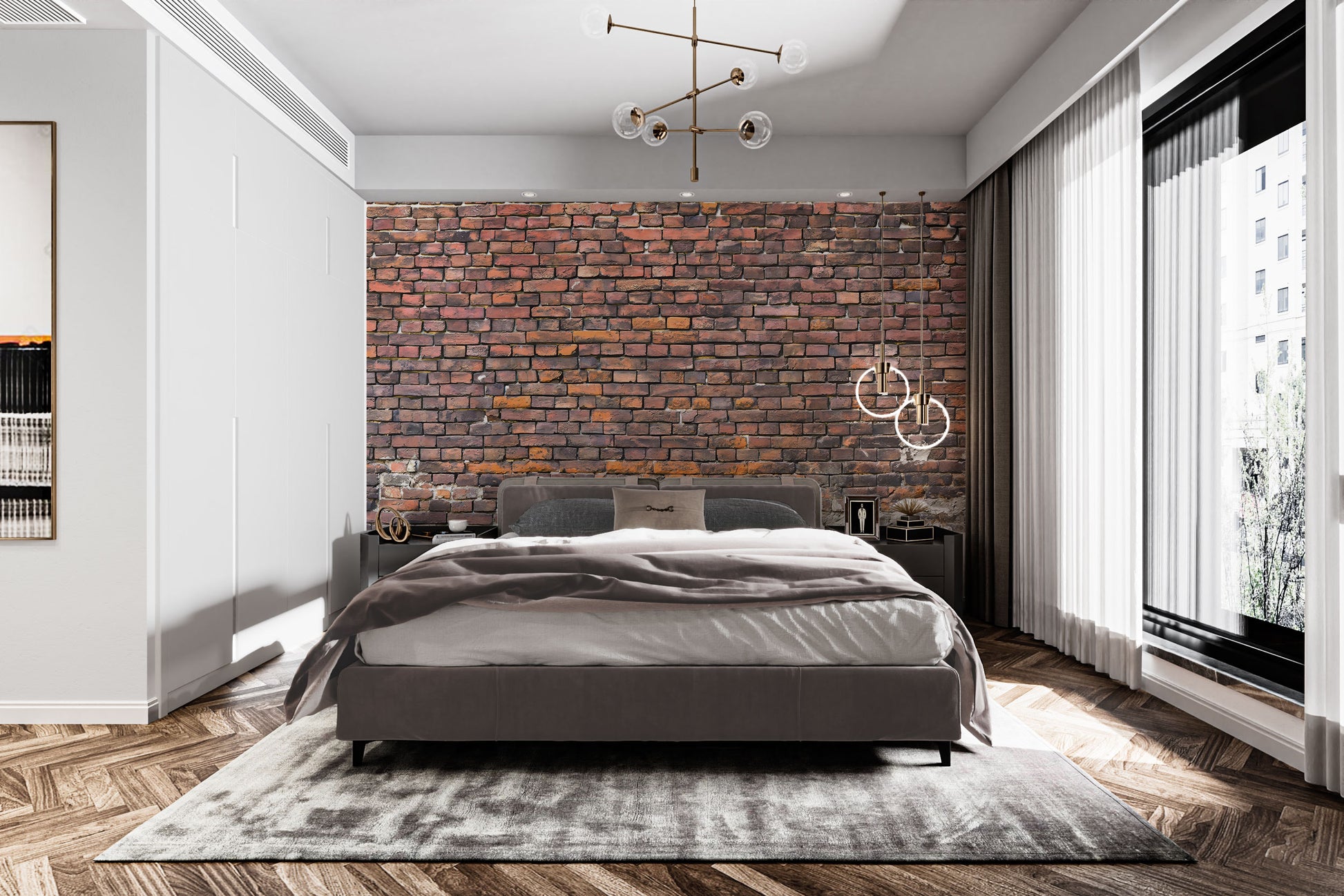 Urban brick peel-off mural for trendy and dynamic walls