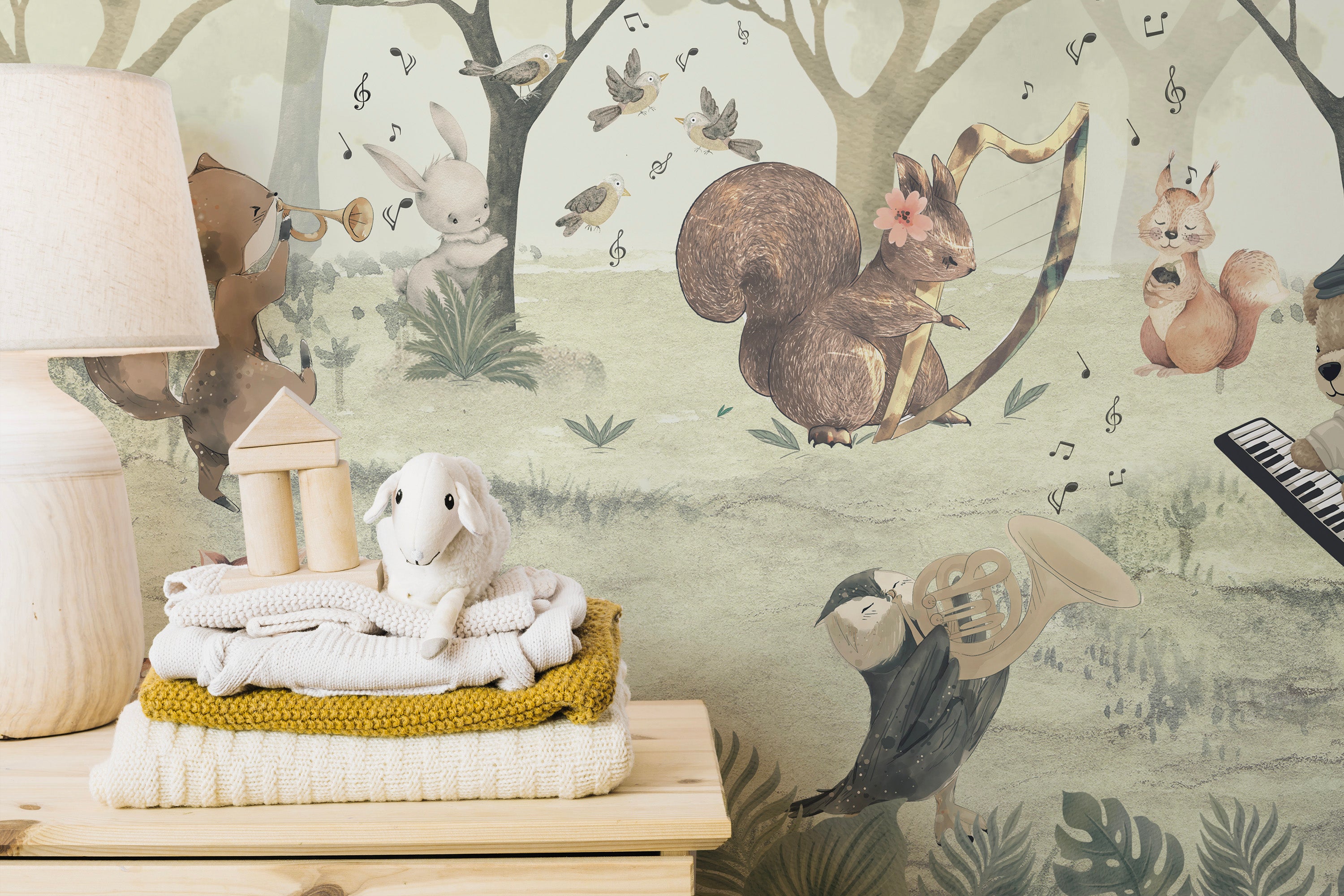 Animal Orchestra Nursery Wallpaper Mural for kids’ rooms