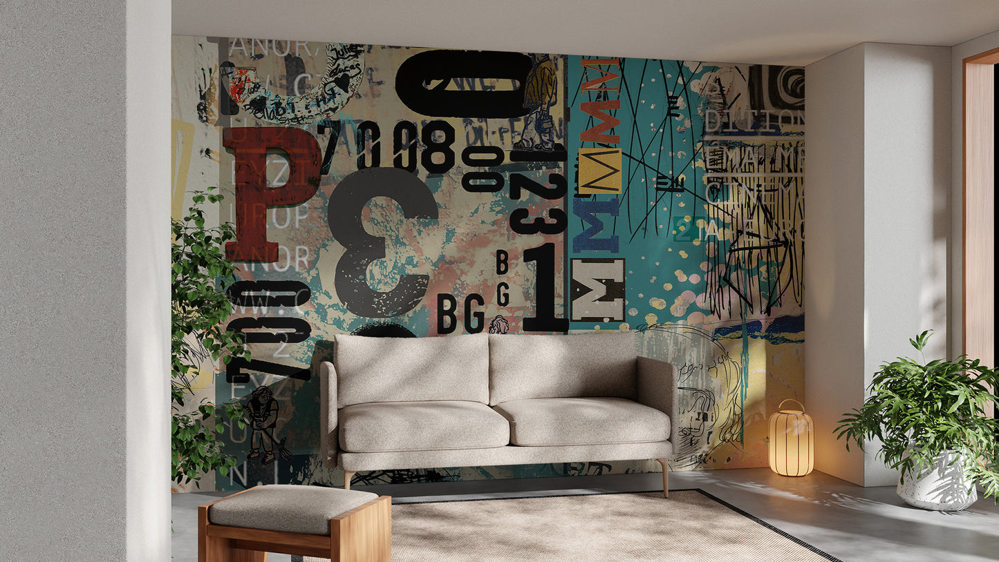 Eclectic vintage collage design for an artistic wall.
