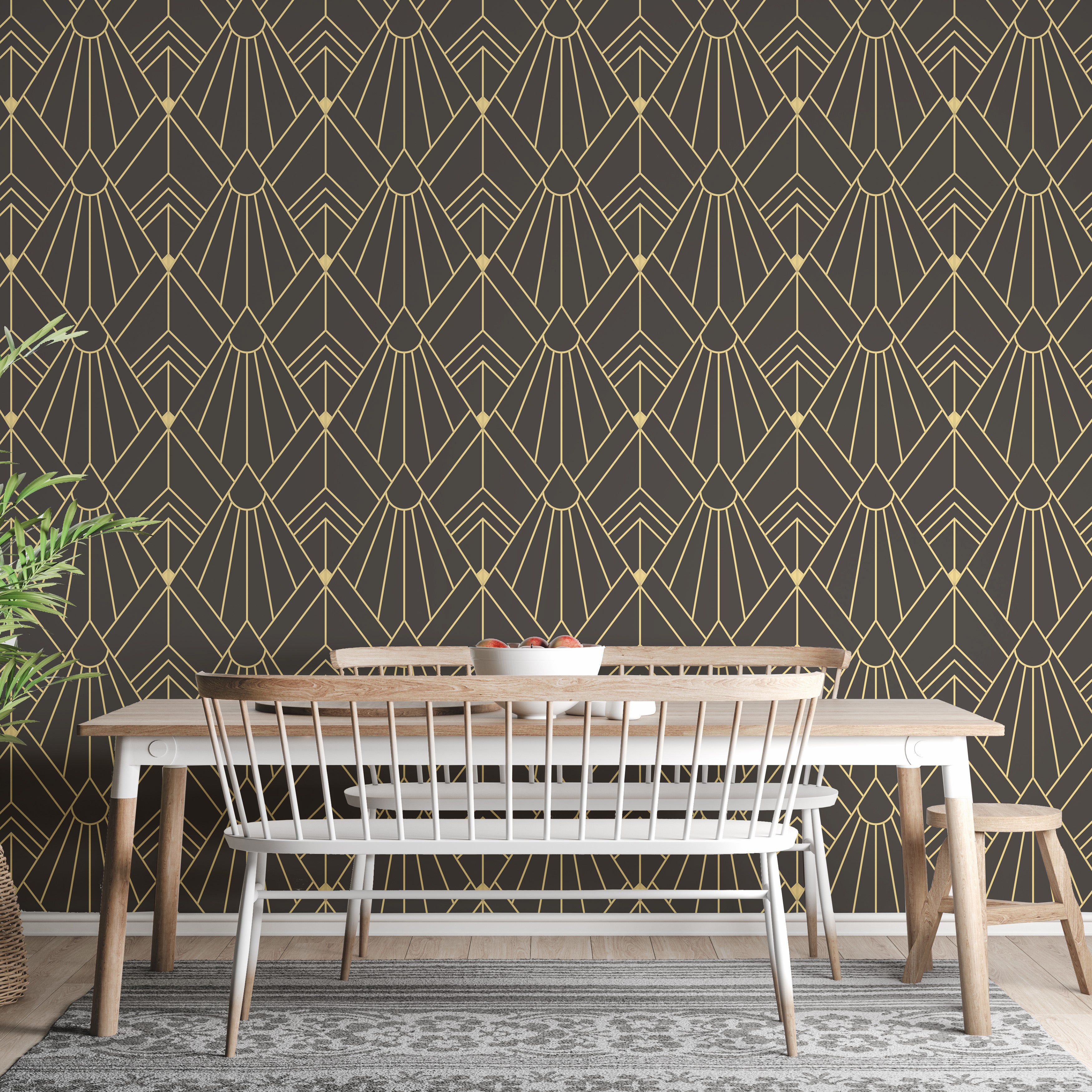 Contemporary geometric wallpaper for  rooms
