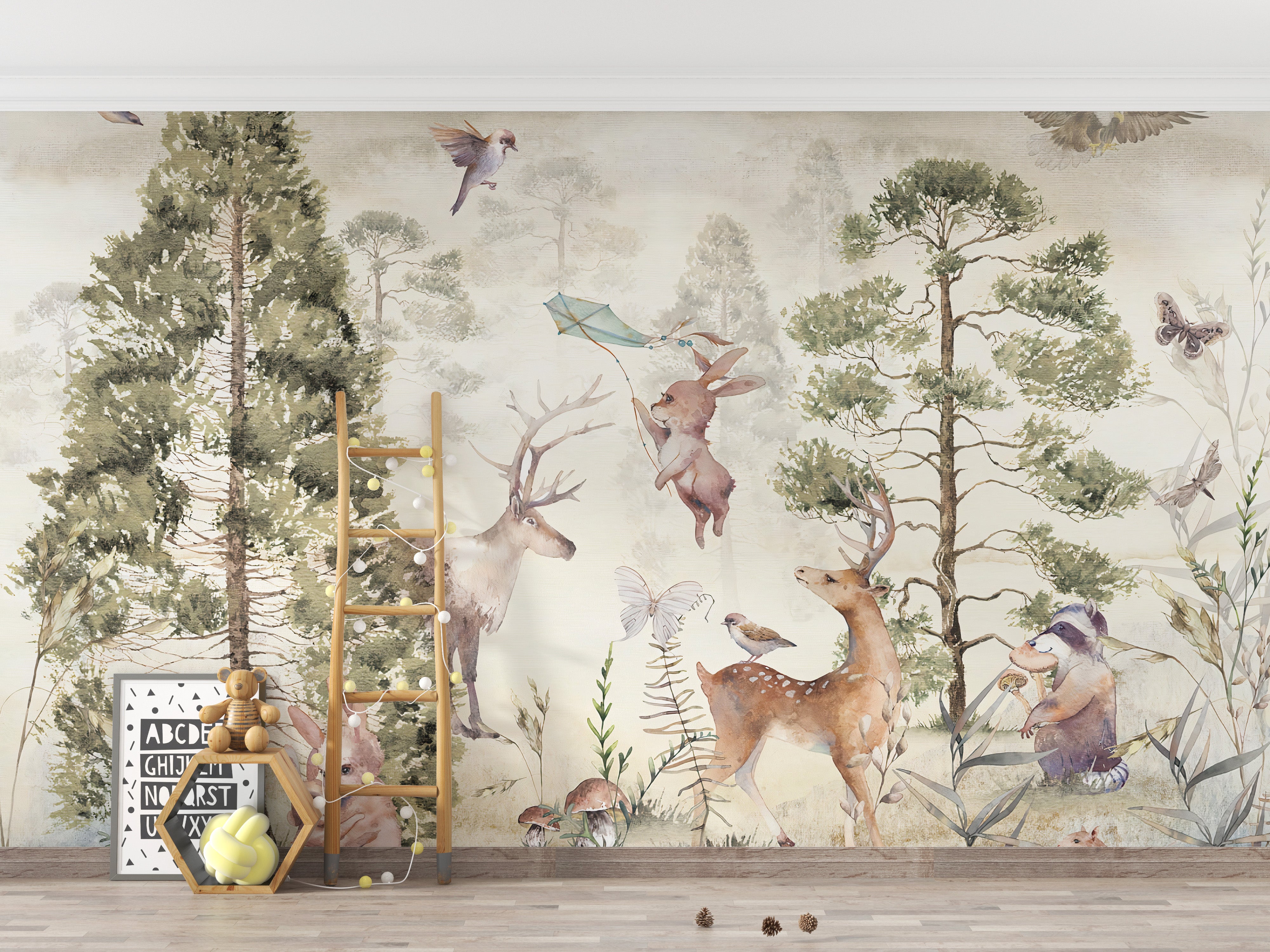 Calm mural showcasing wildlife in harmony