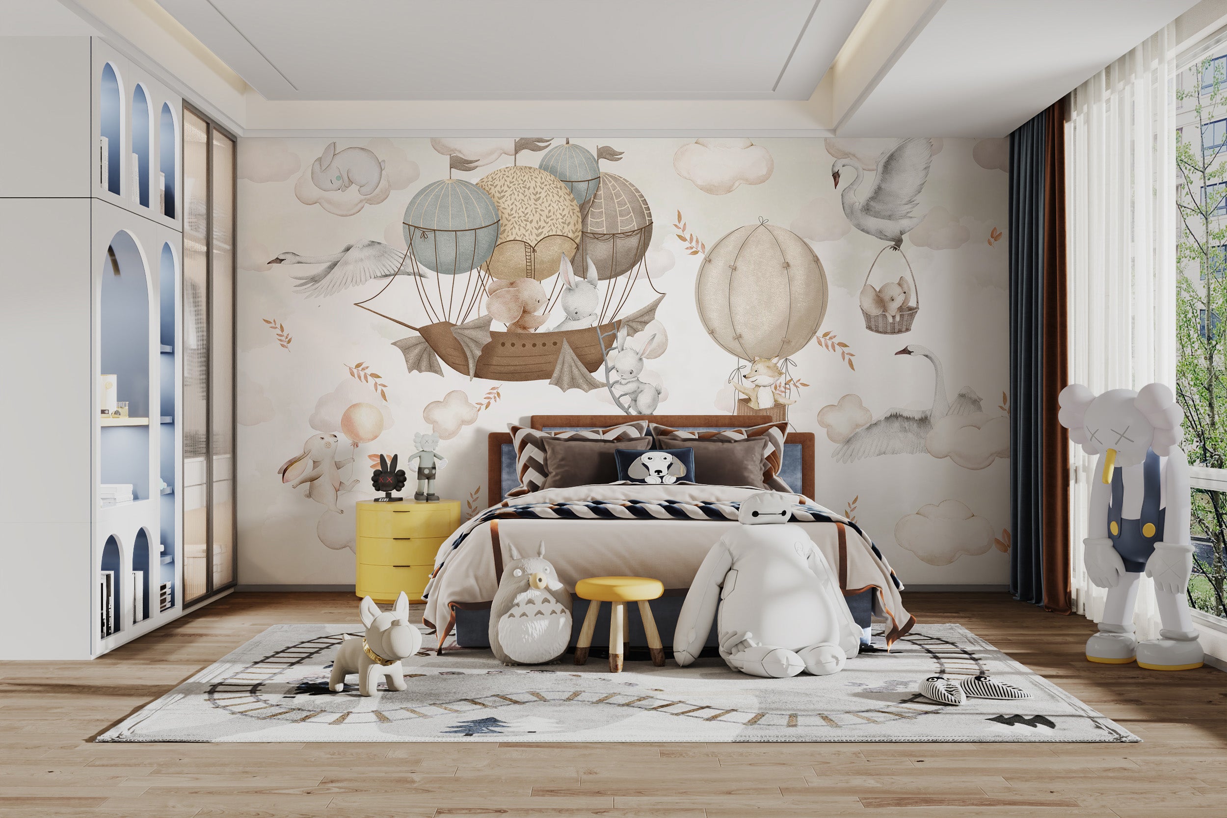 Floating Creatures Wall Mural Design