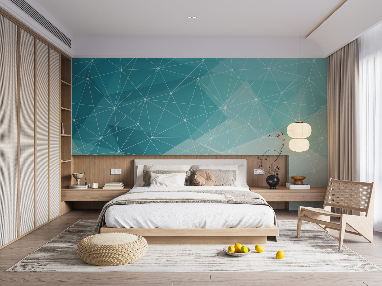 Bold crystal geometric pattern wallpaper
