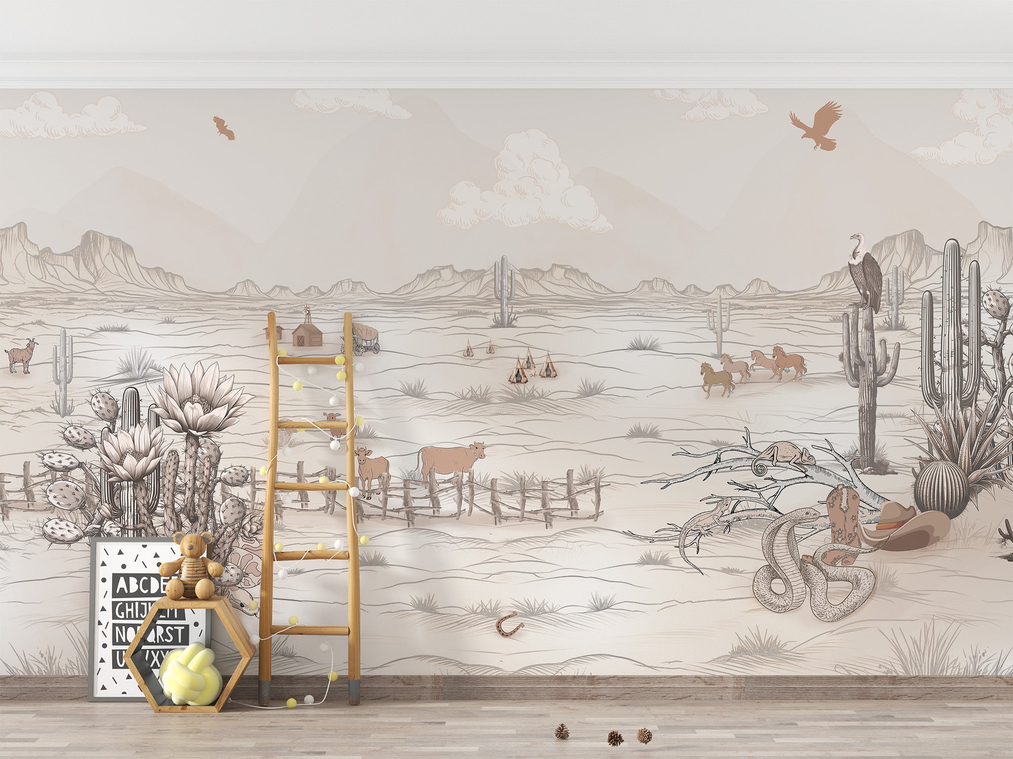 Wild West Cowboy Ride Wallpaper Mural