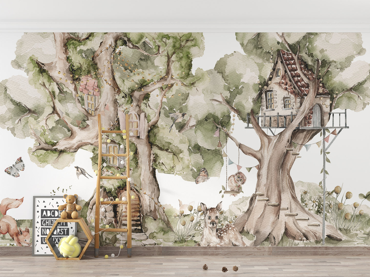 Woodland Treehouse Hideaway Wall Mural