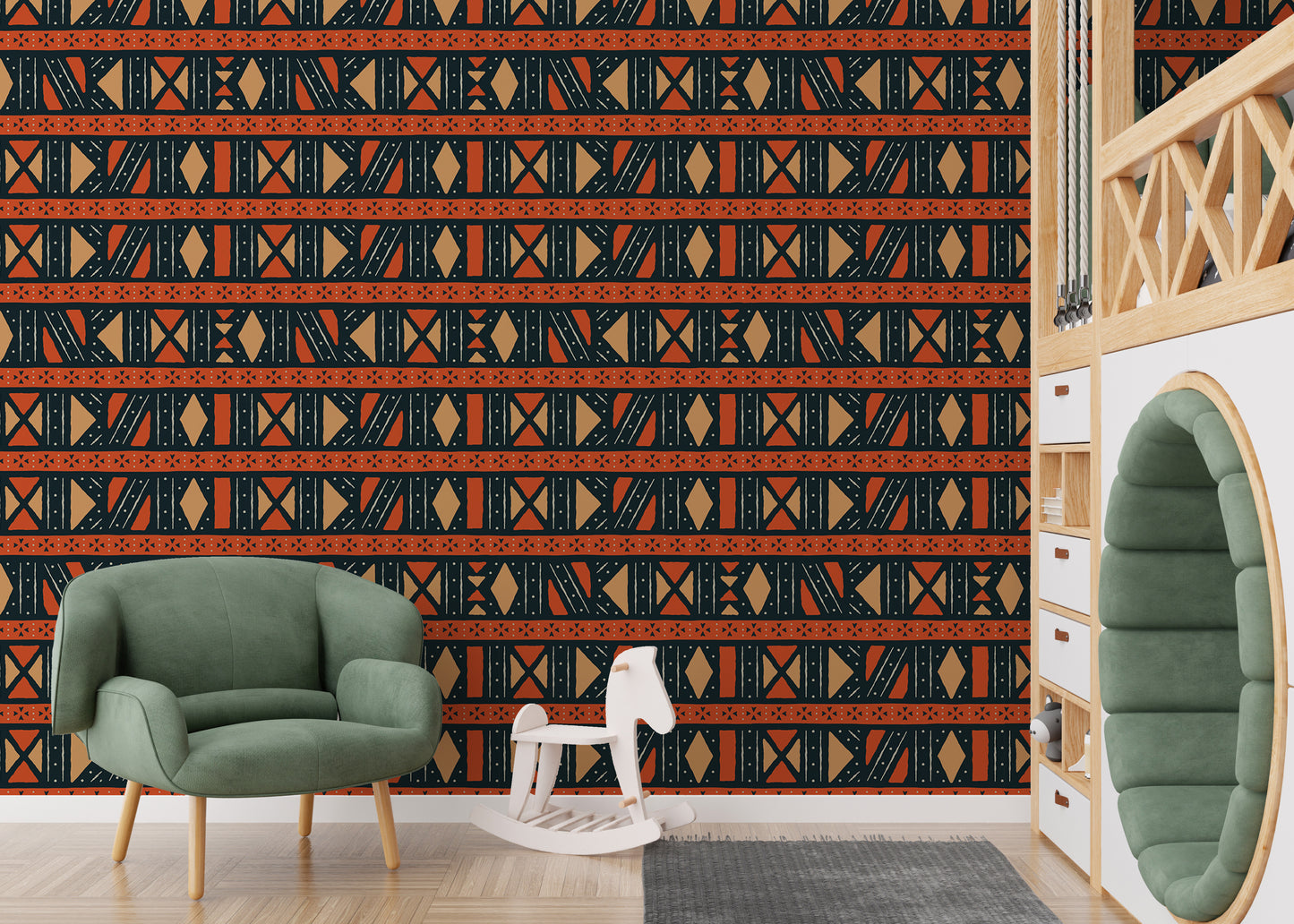 Geometric Africa Tribal Art Ethnic Seamless Pattern Wallpaper