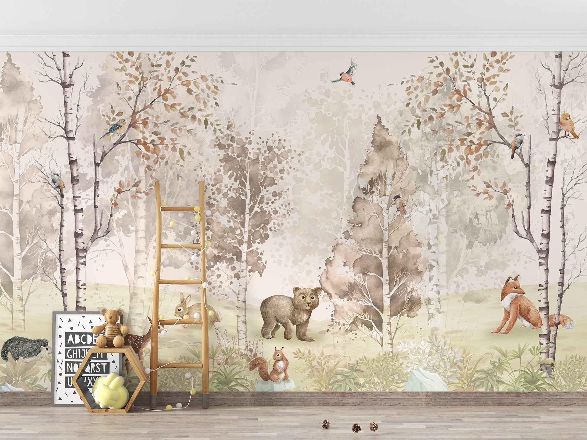 Nature’s Woodland Animals Wall Mural