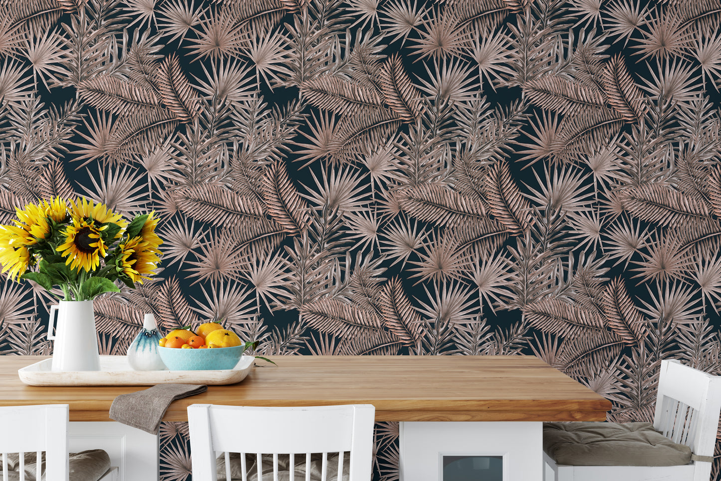 Boutique Jungle Glam Tropical Leaves Pattern Wallpaper