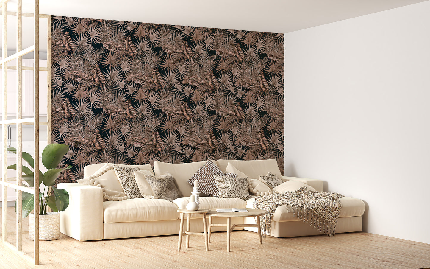 Boutique Jungle Glam Tropical Leaves Pattern Wallpaper