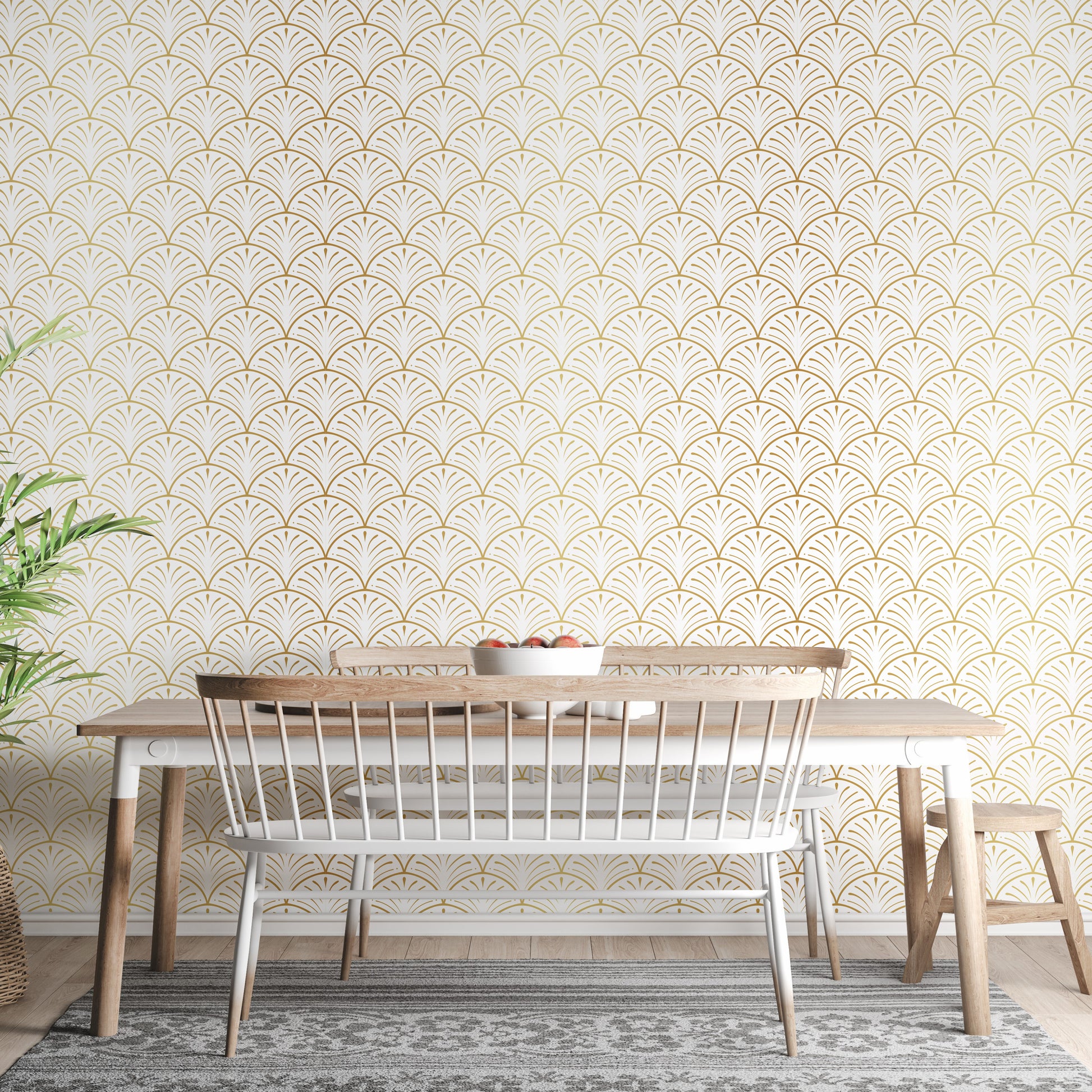 Removable arch wallpaper for statement walls



