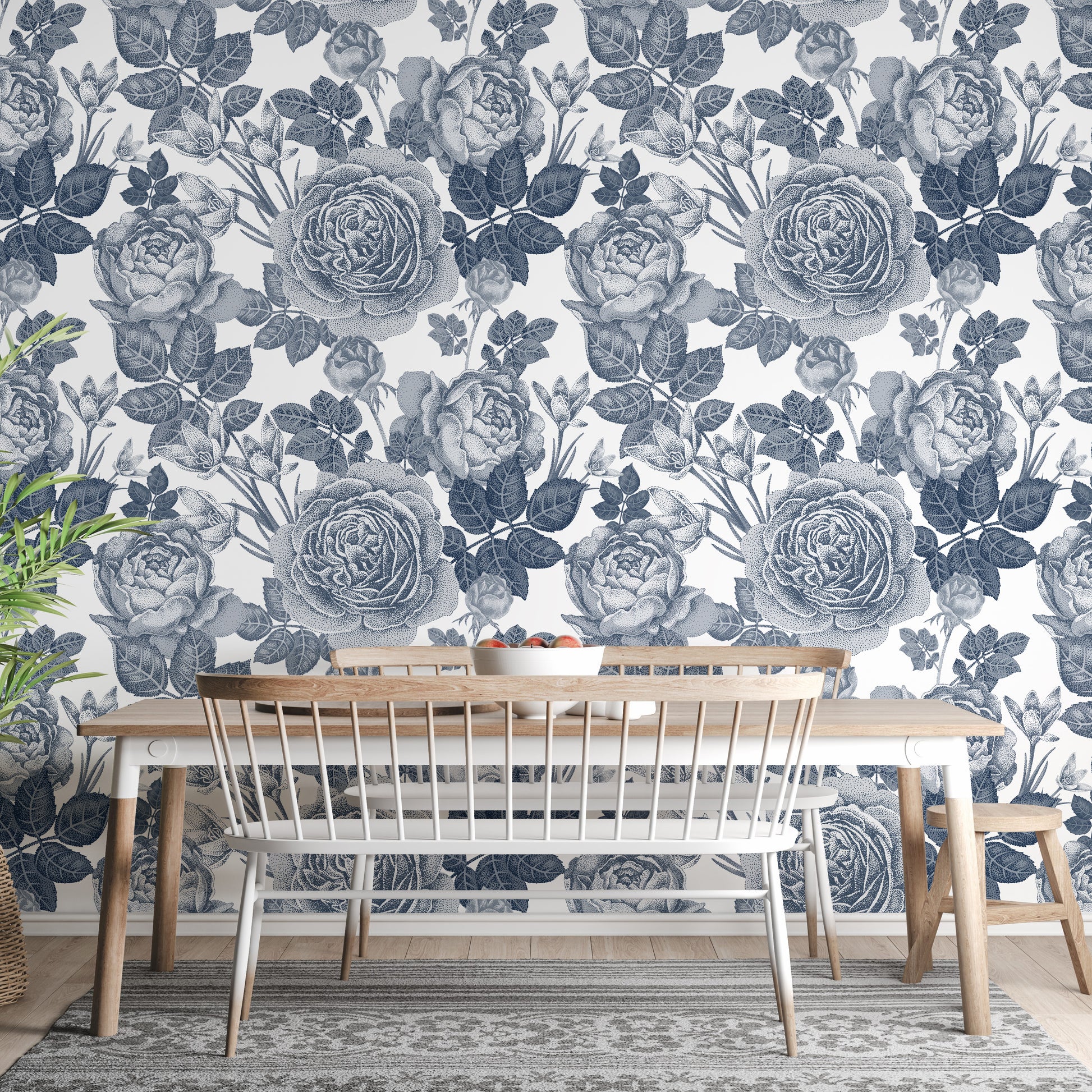 Stylish floral tinted wallpaper mural art
