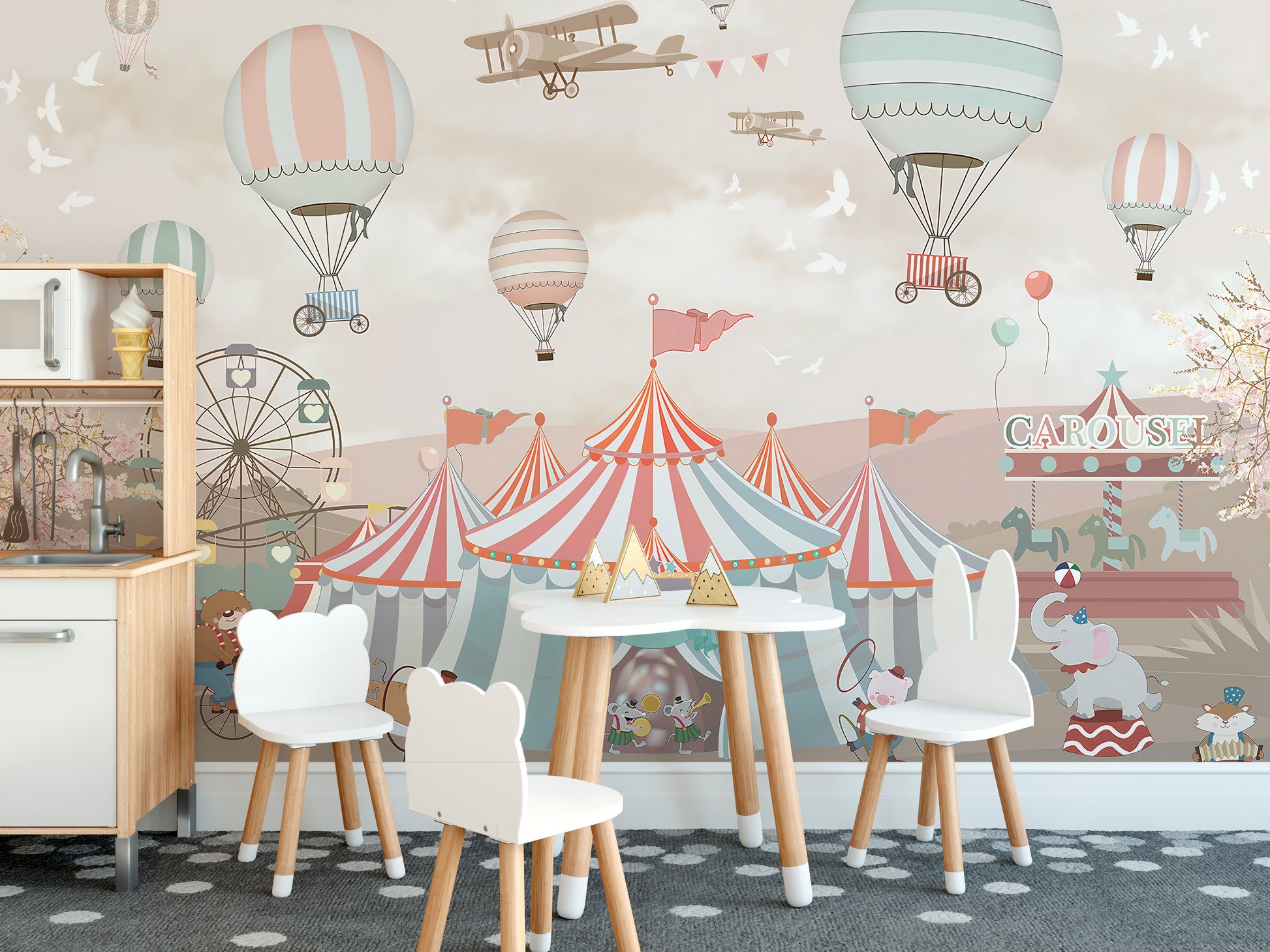 Adorable circus wallpaper featuring fun acts