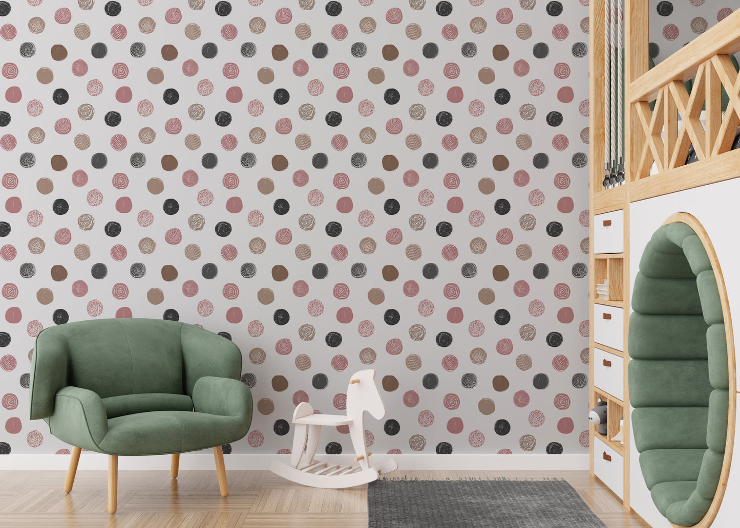 Pastel Seamless Pattern Polka Dots White Wallpaper