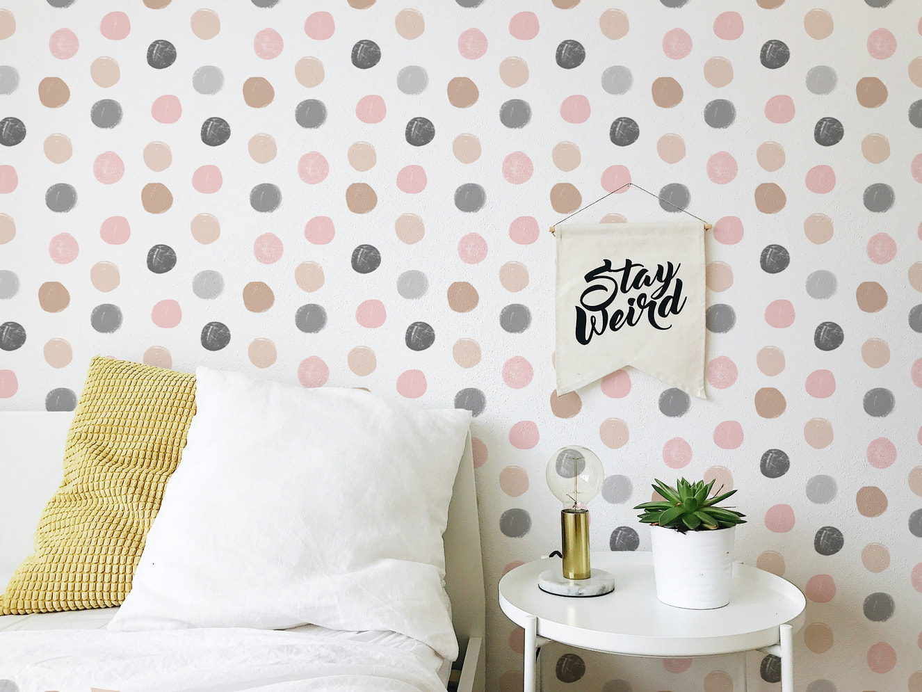 Pastel Colorful Pattern Polka Dots Kids Wallpaper