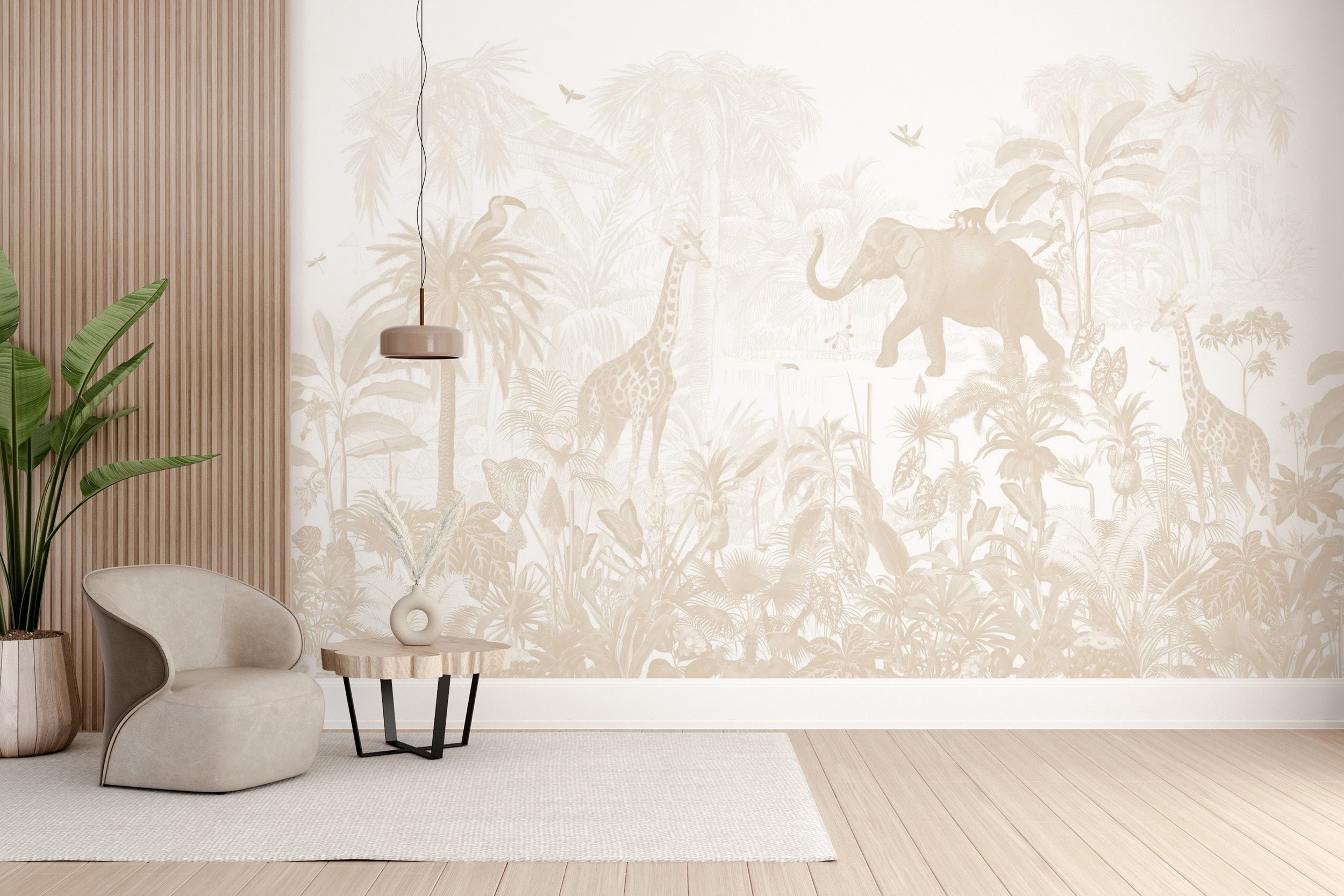 Exciting tropical jungle mural for creative room decor
