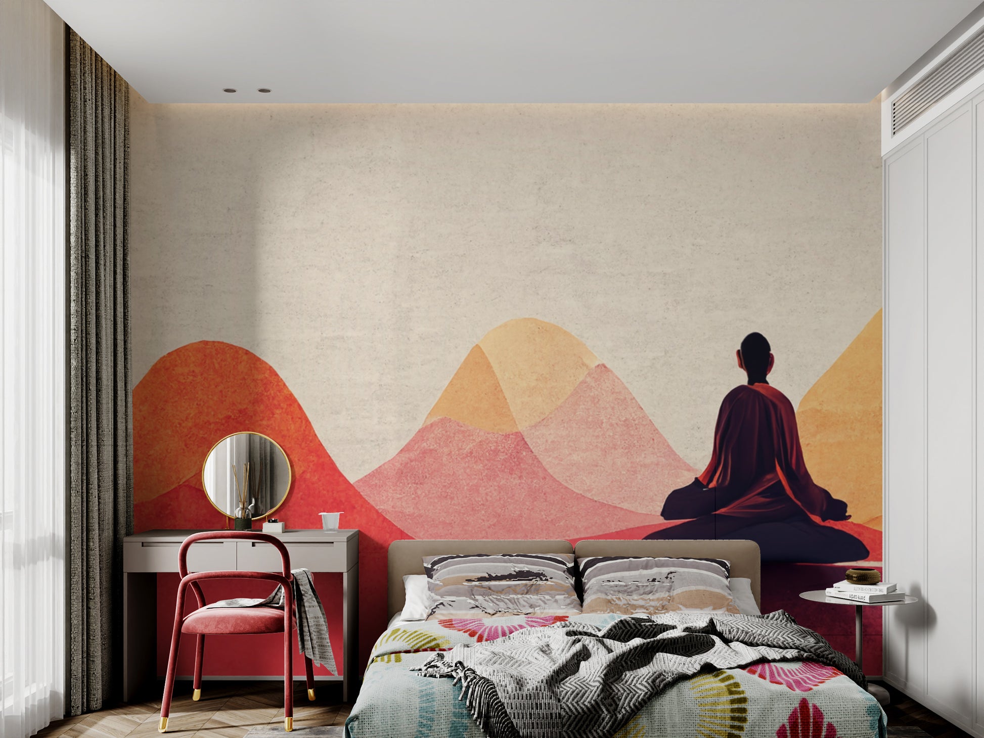 Serene design wall mural ideal for peaceful moments