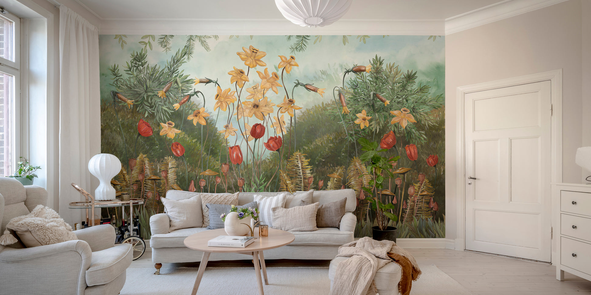 Watercolor Floral Wall Covering