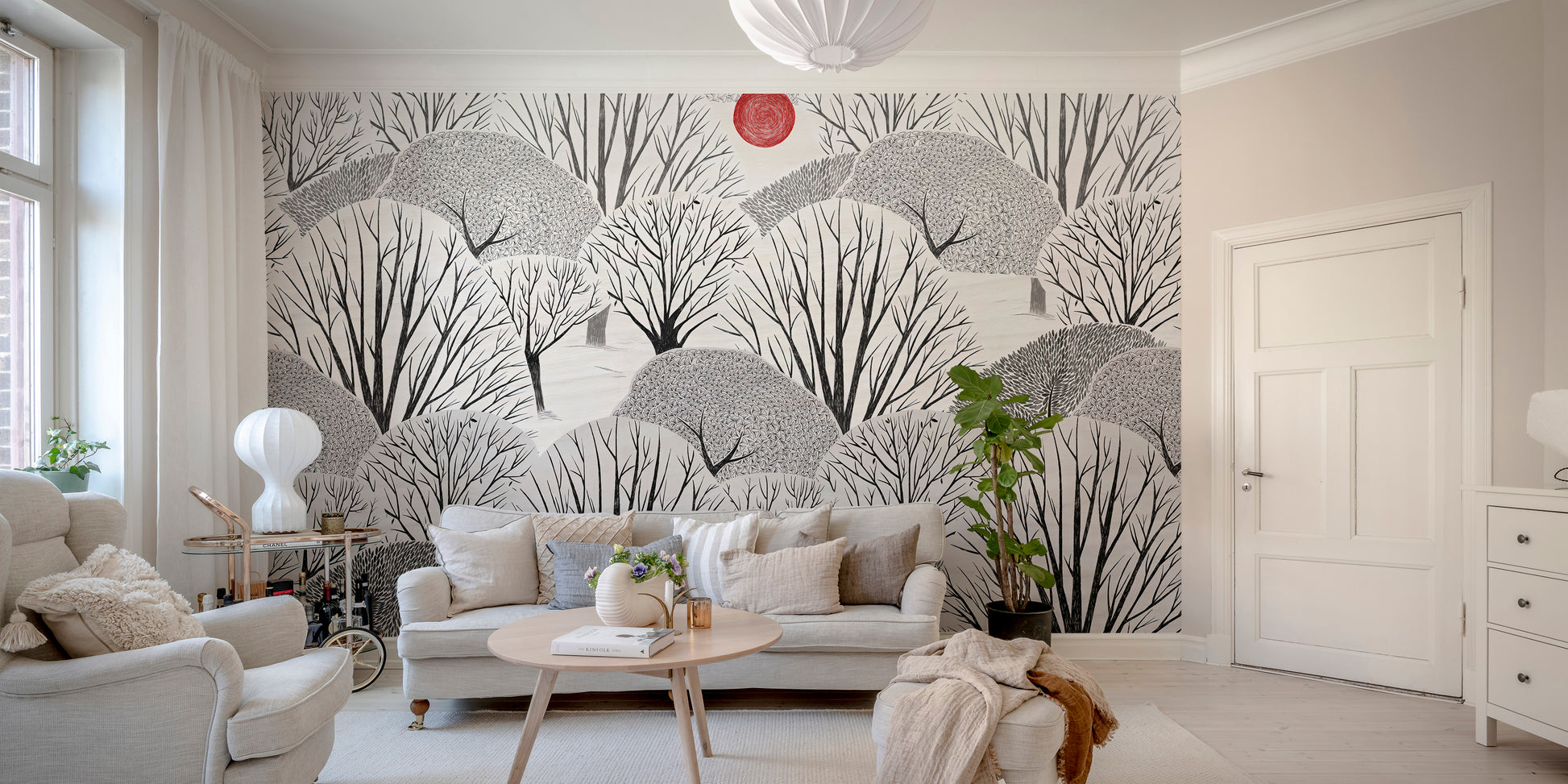 Artistic Tree Line Wall Covering